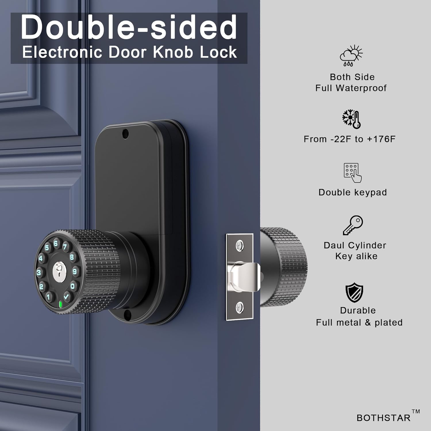 Secure Keyless Door Lock with 50 User Codes