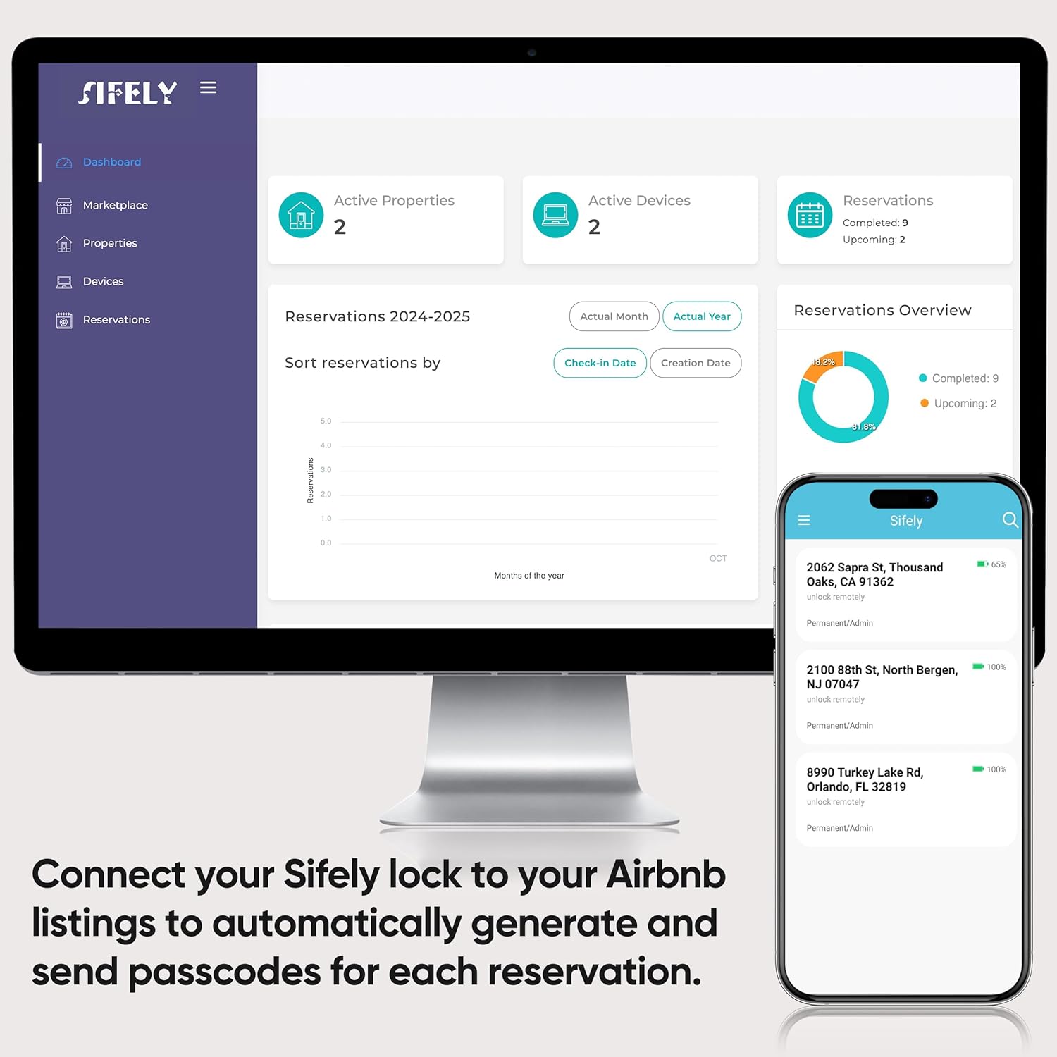 Sifely Smart Lock with Fingerprint Entry Black