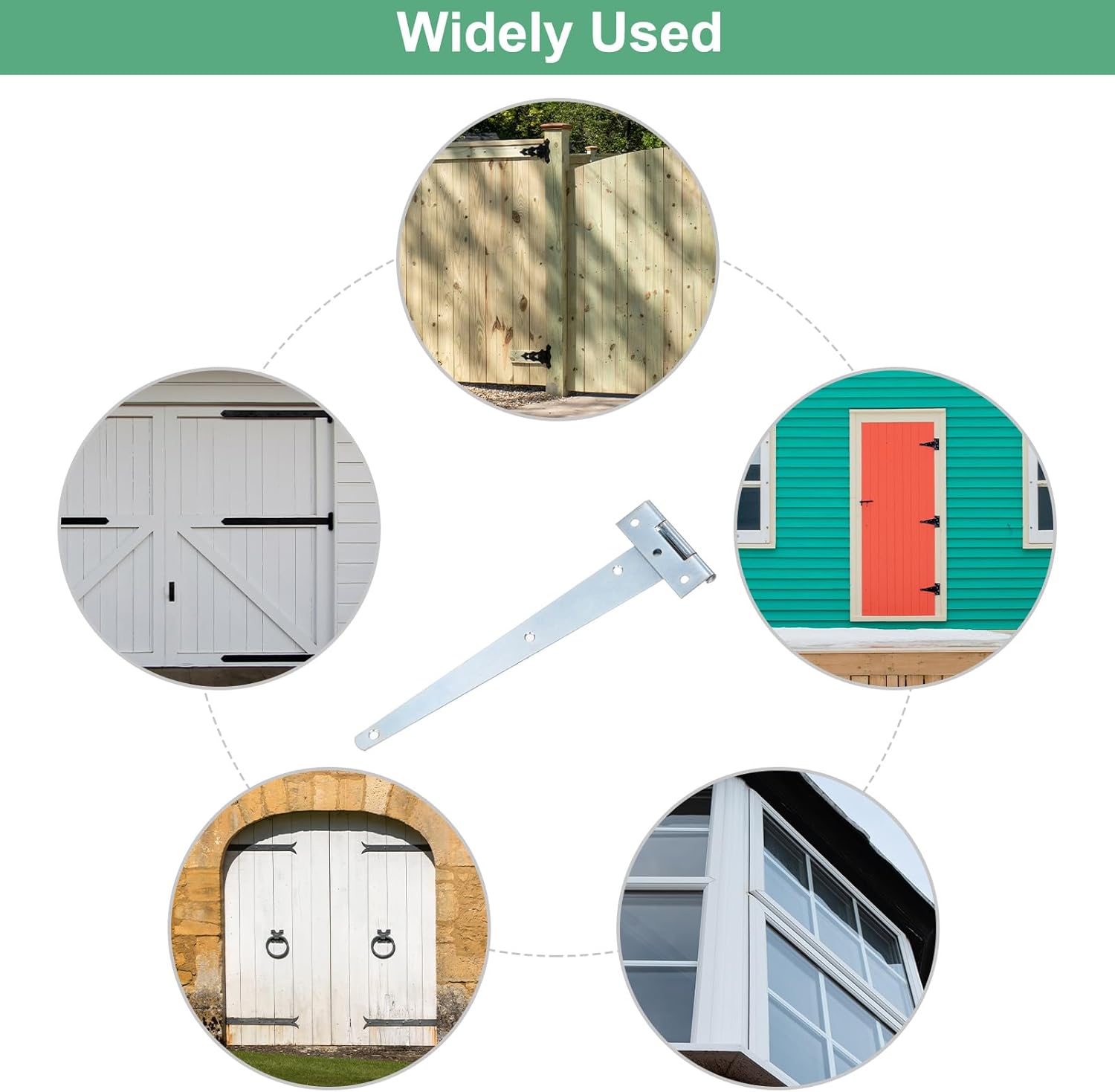 Durable Multipurpose Hinges for sheds and Barn Doors 6-Pack White