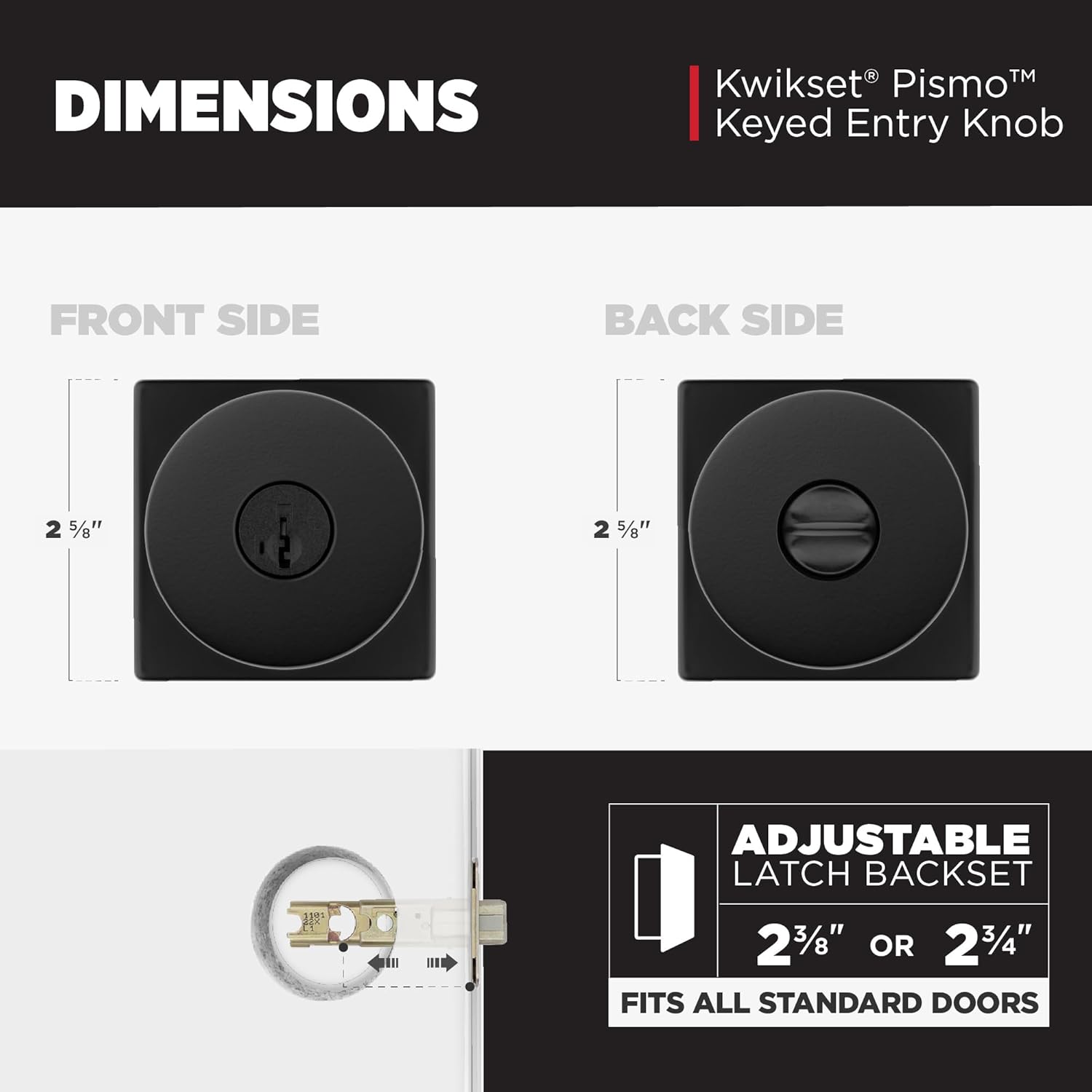 Kwikset Pismo Entry Door Knob - Heavy Duty Secure Entry Knob