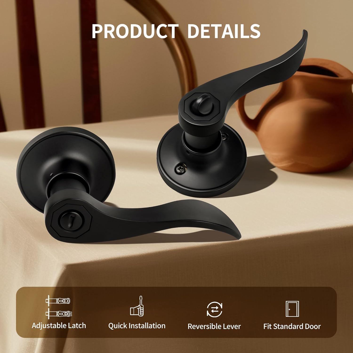 Moquin Wave Design Door Lever - Elevate Your Home Security with Style