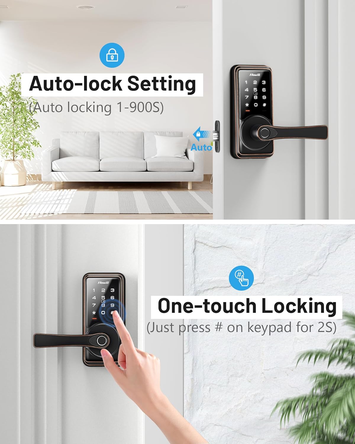 Zowill Smart Door Lock with Fingerprint Entry