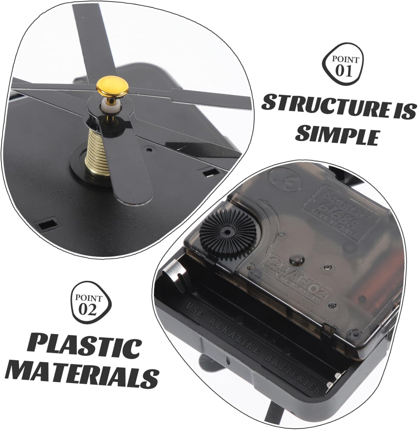 ANDRESLAD DIY Clock Mechanism Kit - Quiet Sure-Handling quartz Watch Parts