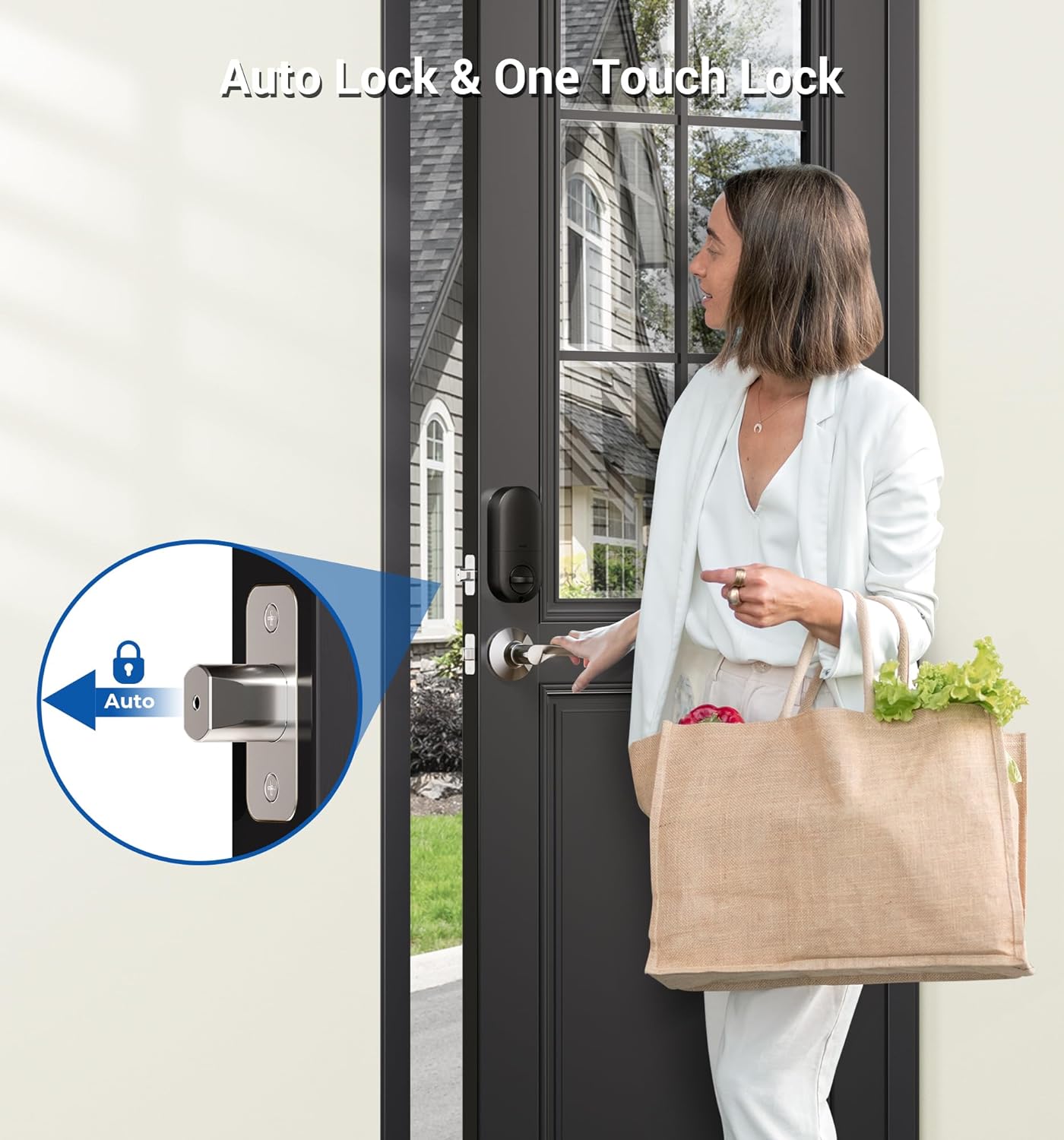 Keyless Entry Door Lock SATIN Nickel Smart Deadbolt Easy Install 4AA Batteries