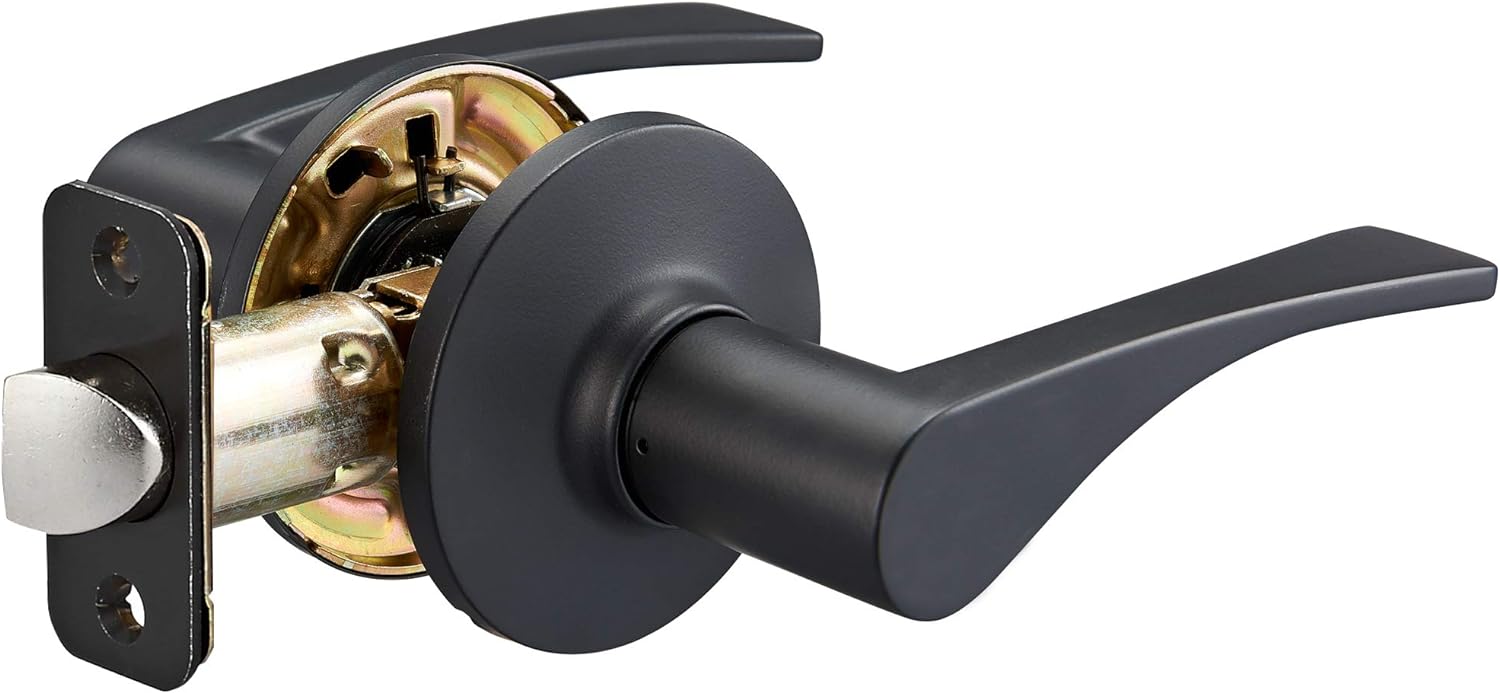 Amazon Basics Victorial Door Lever Passages 6-Pack Matte Black