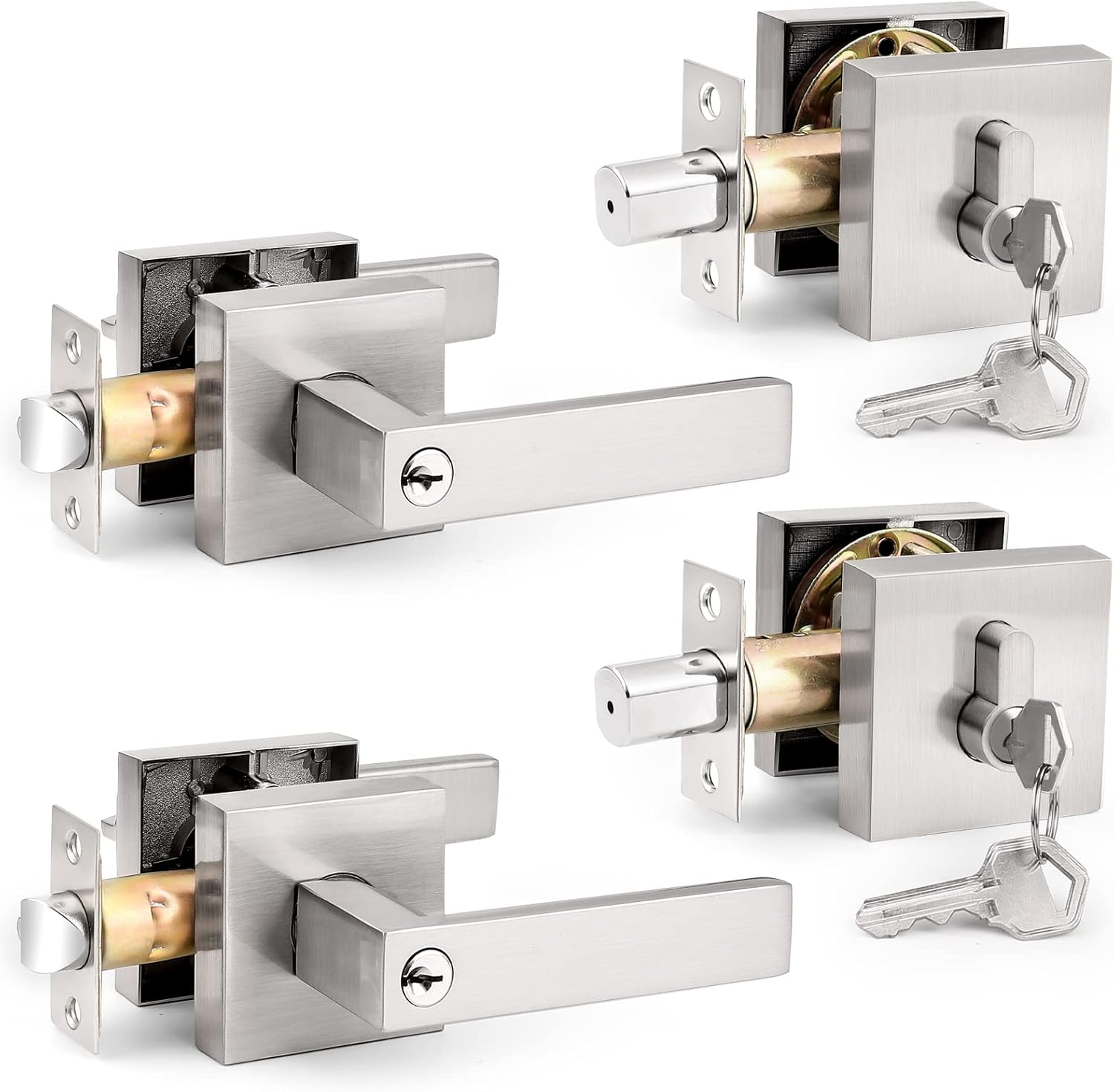 High-Quality Double Cylinder Deadbolt Set with Reversible Levers for Home Office