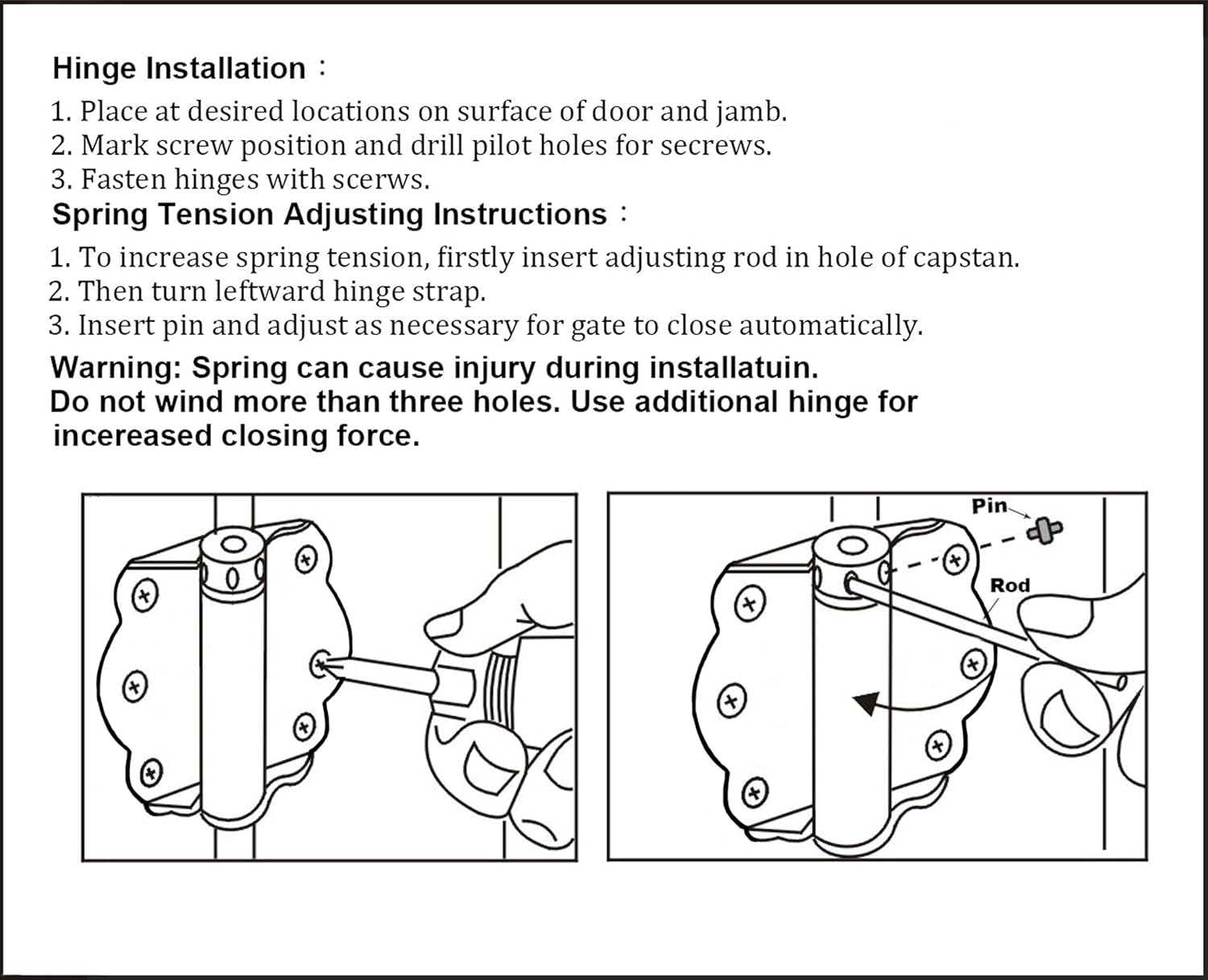 Sturdy and Attractive Door Hinge Set with Stainless Steel