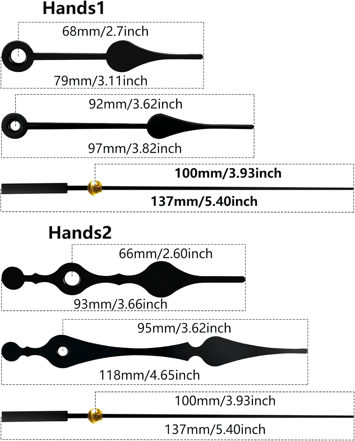 High-Quality quartz clock mechanism replacement 16mm shafts with detailed dimensions