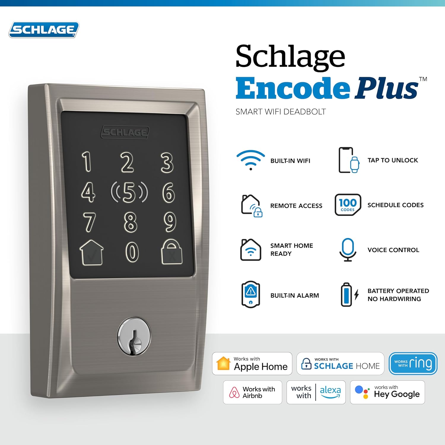 SCHLAGE BE499WB CEN 619 Encode Plus