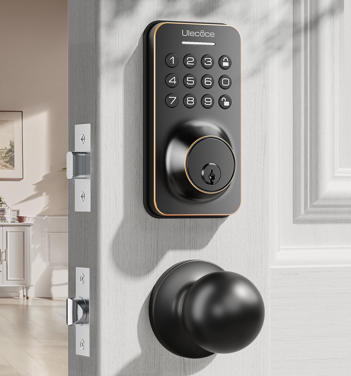 Smart Keyless Entry Door Lock with Keypad Handle Oil Rubbed Bronze