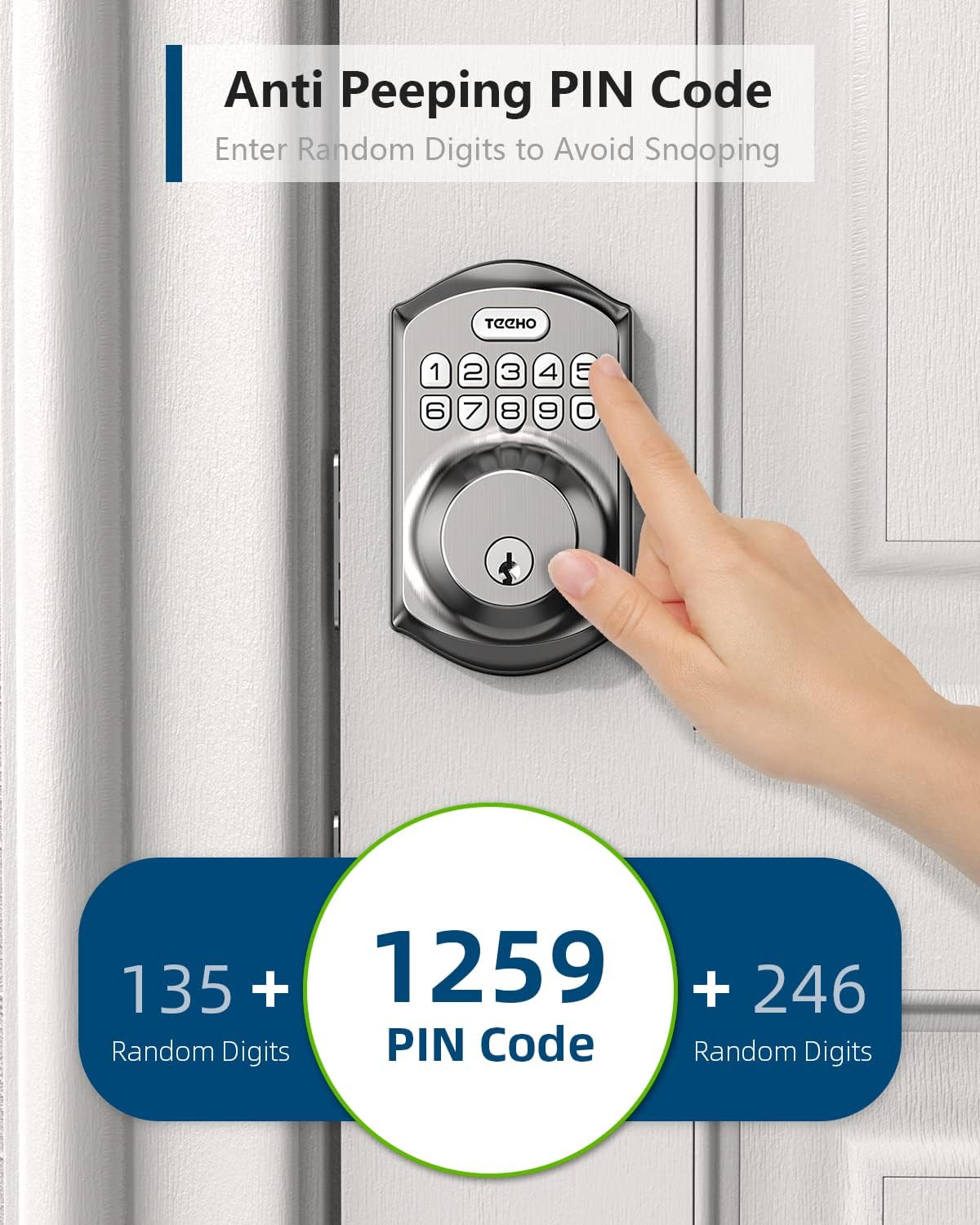 Smart Deadbolt Lock with Keypad for Front Door Keyless Entry Security