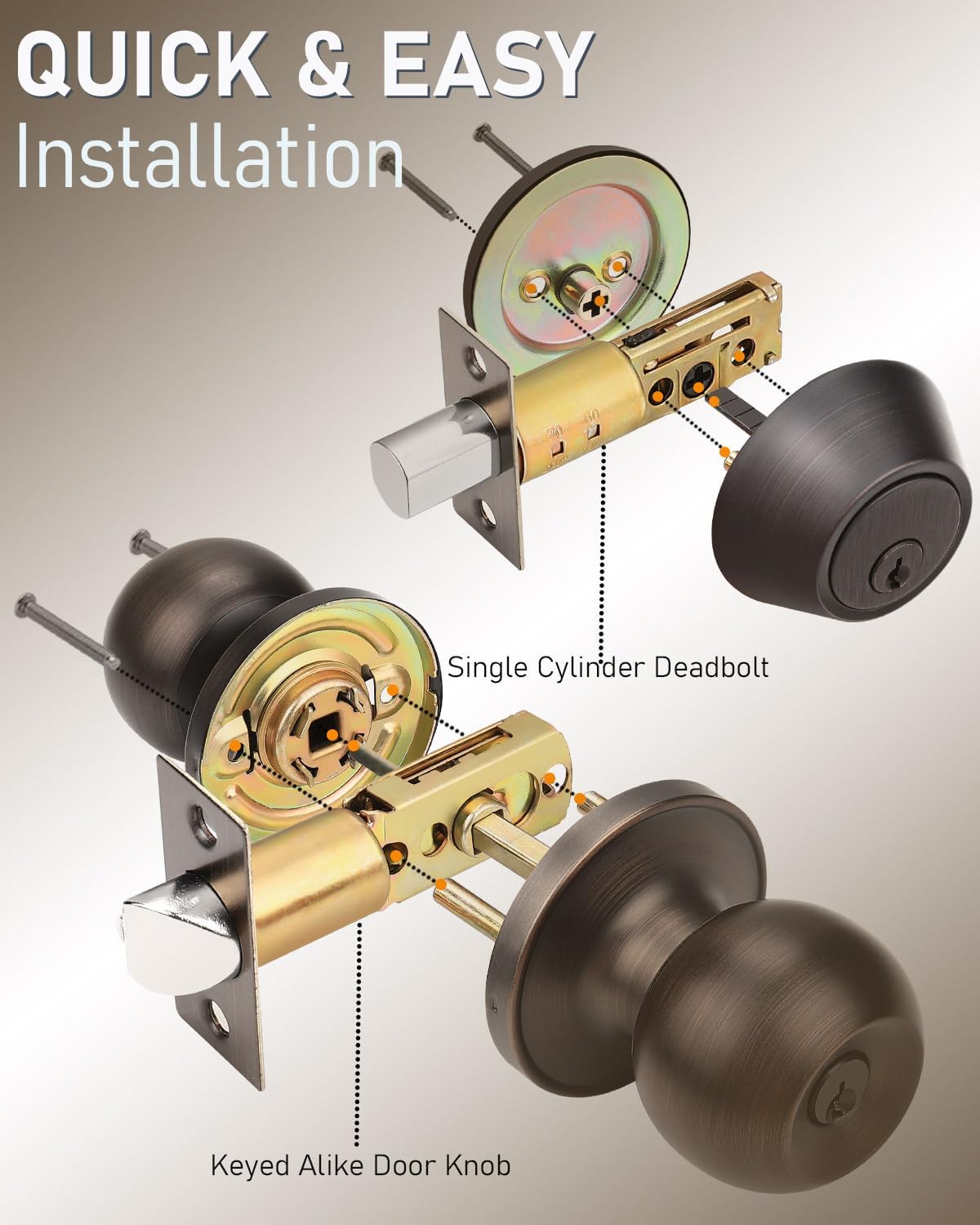 Secure Entry Door Lock Set with Easy Installation