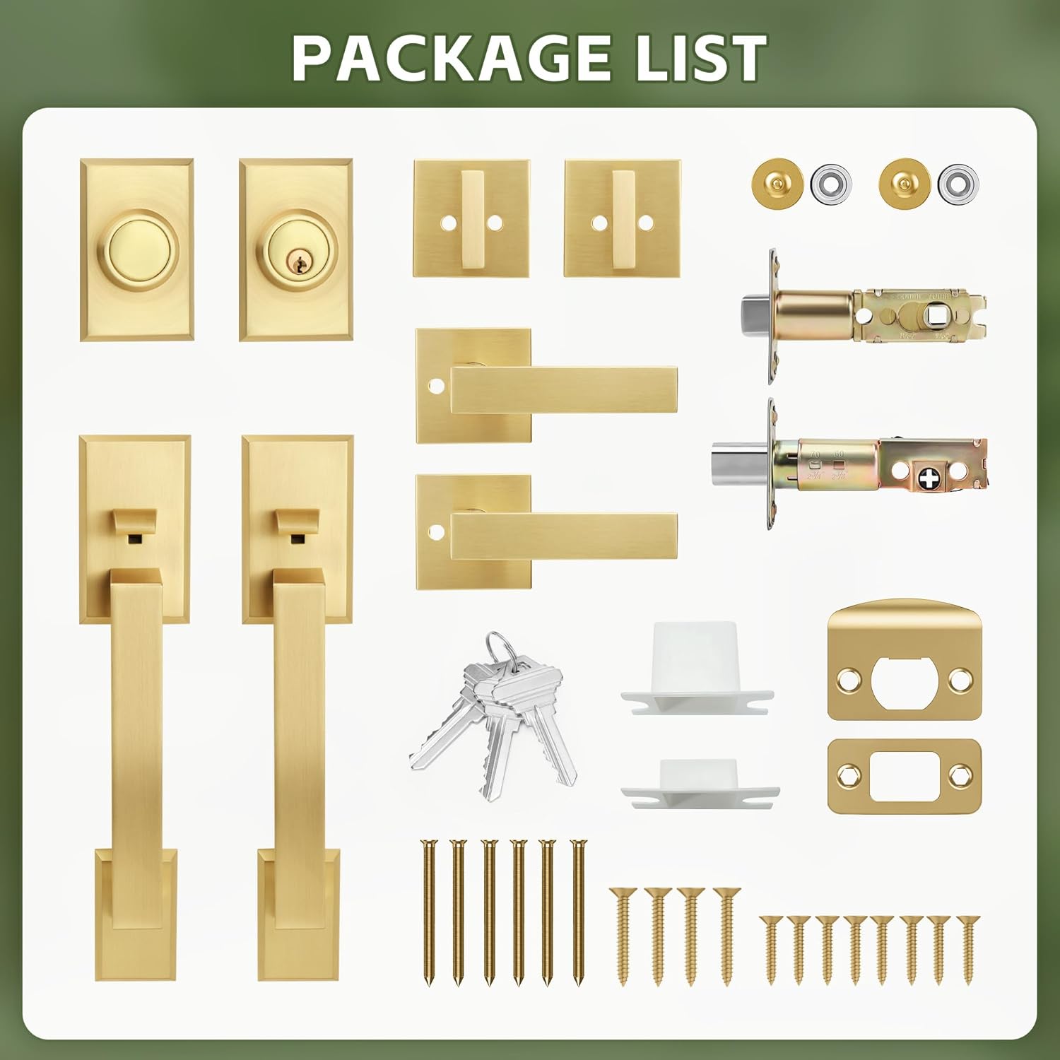 Moquin Front Door Lock Set Brushed Gold for Stylish Secure Entry