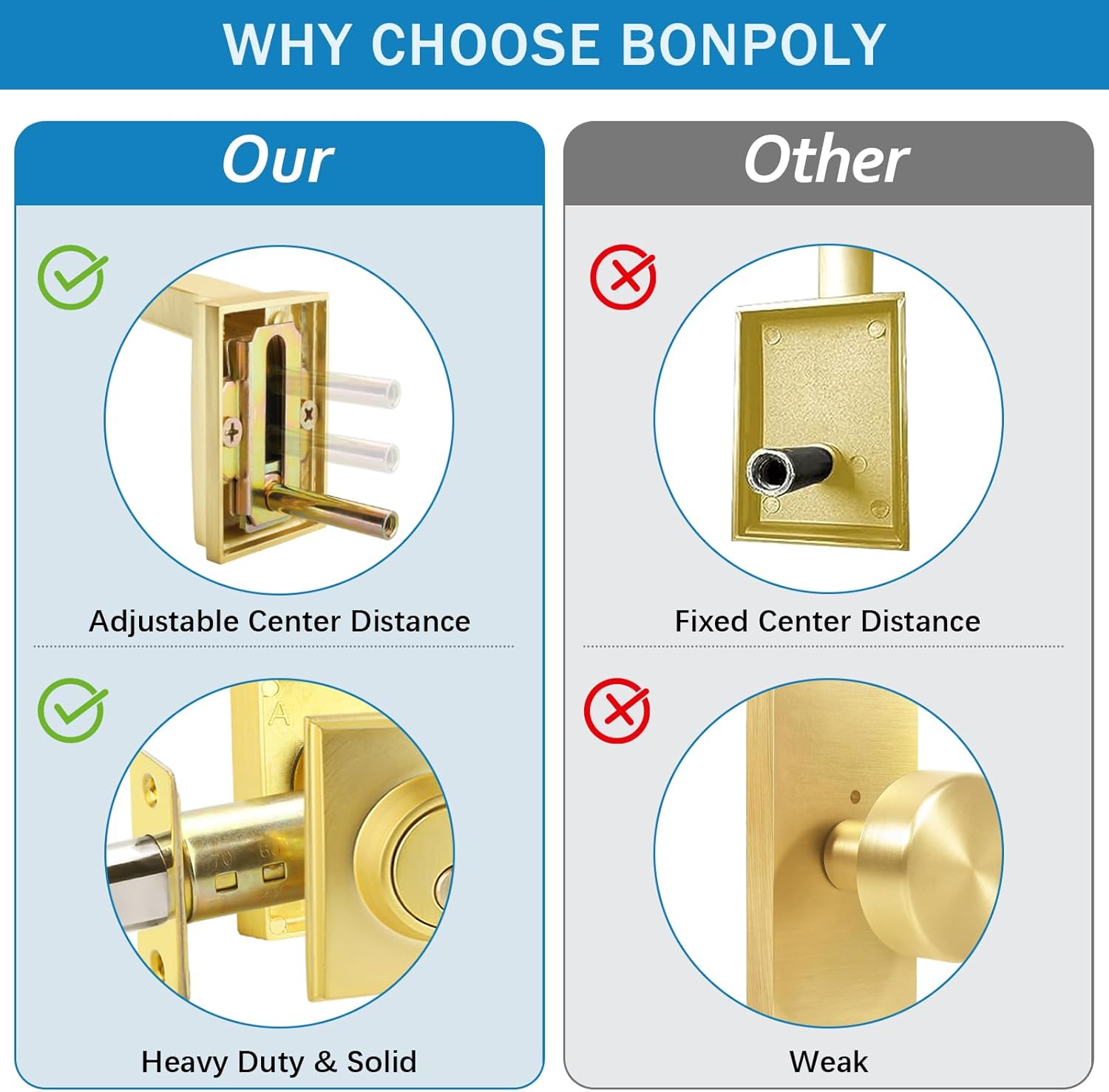 Secure Stylish Front Door Handle Set SATIN BRASS FINISH