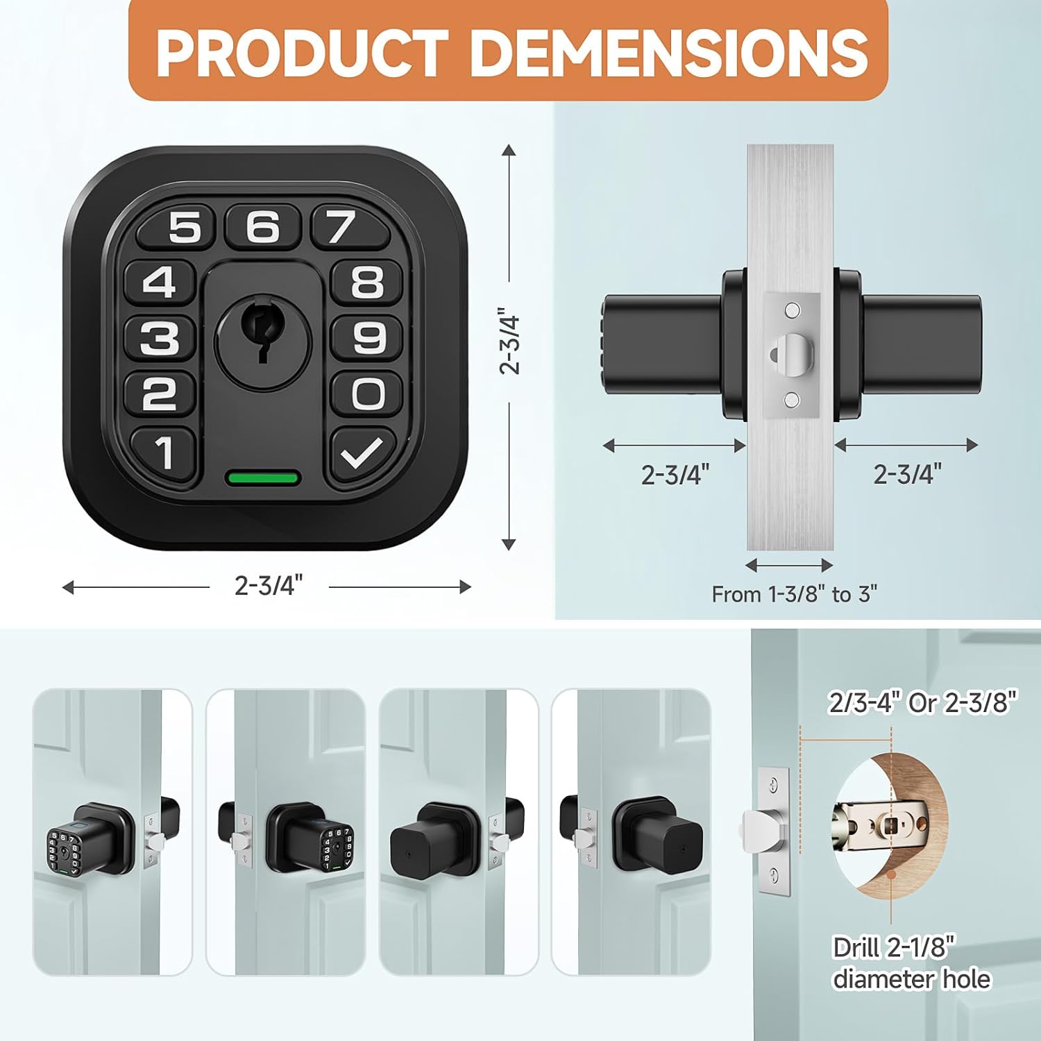 Richelock Door Knob with Keypad