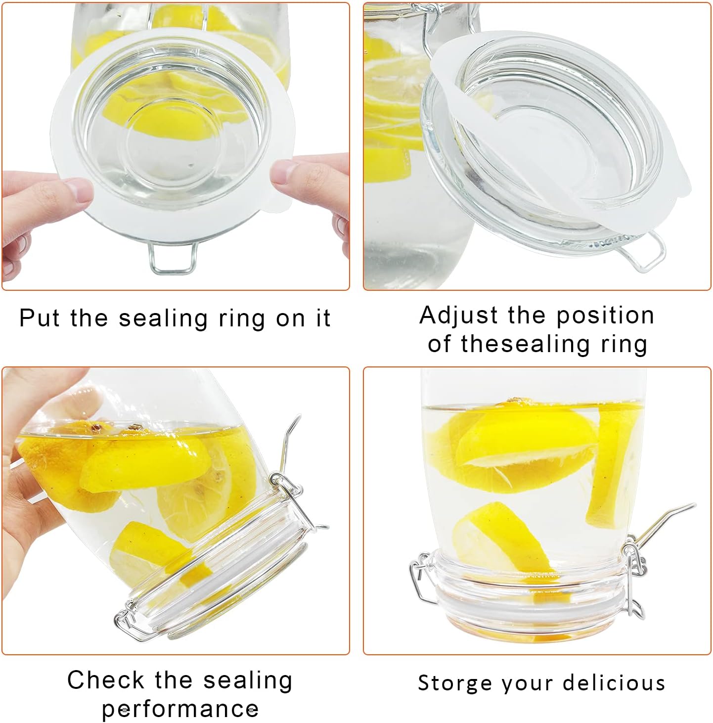 12-Piece Silicone Gasket Set for Mason Jars - Airtight Replacement Seals