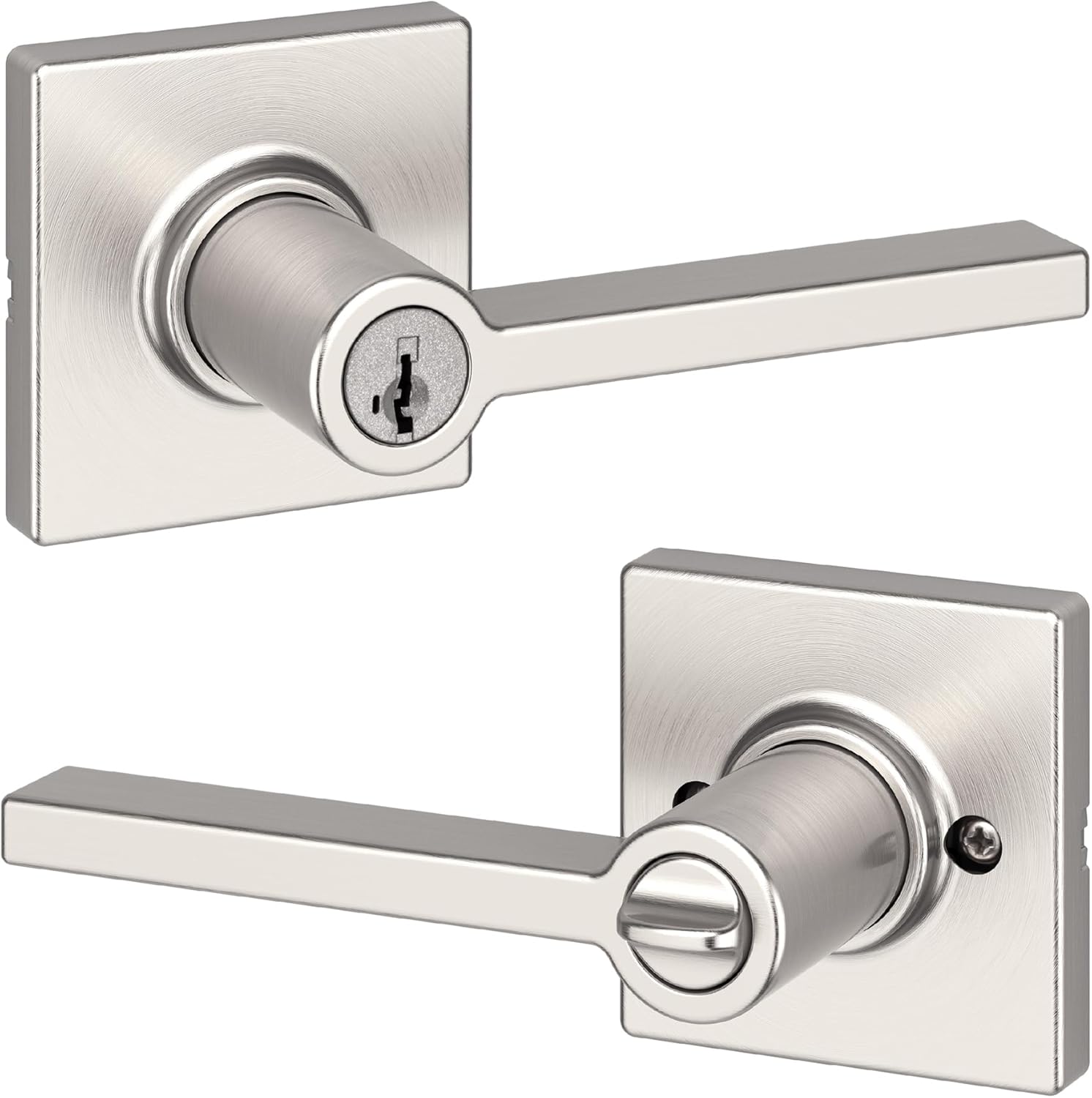 Kwikset Casey Entry Door Handle with SmartKey Security and Reversible Lever