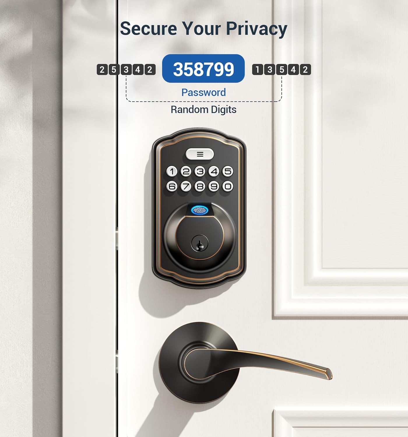 Fingerprint Keypad Door Lock Secure Electronic Keypad Deadbolt