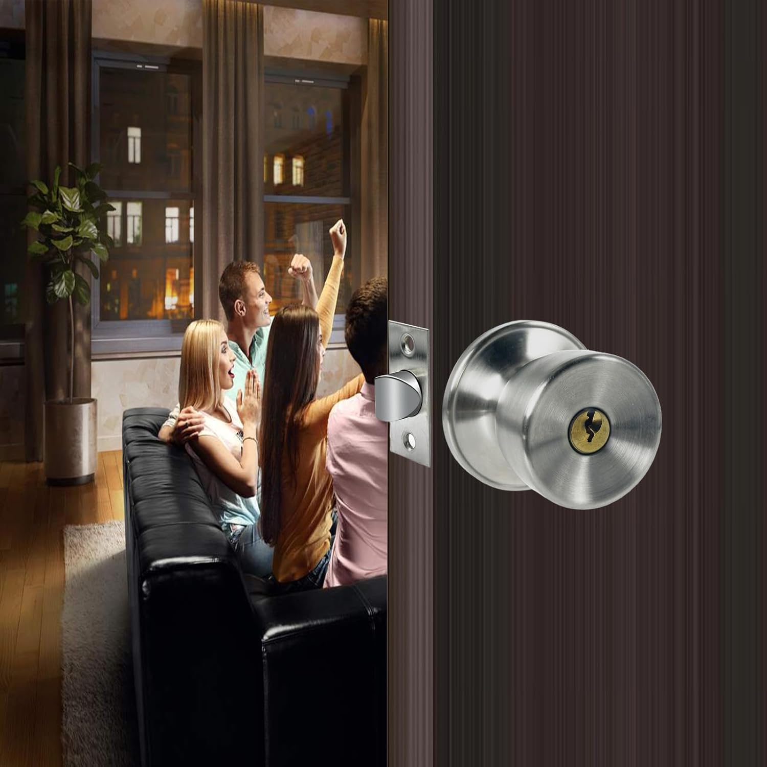 JOKO Stainless Steel Keyed Door knob and Lock Combo Set