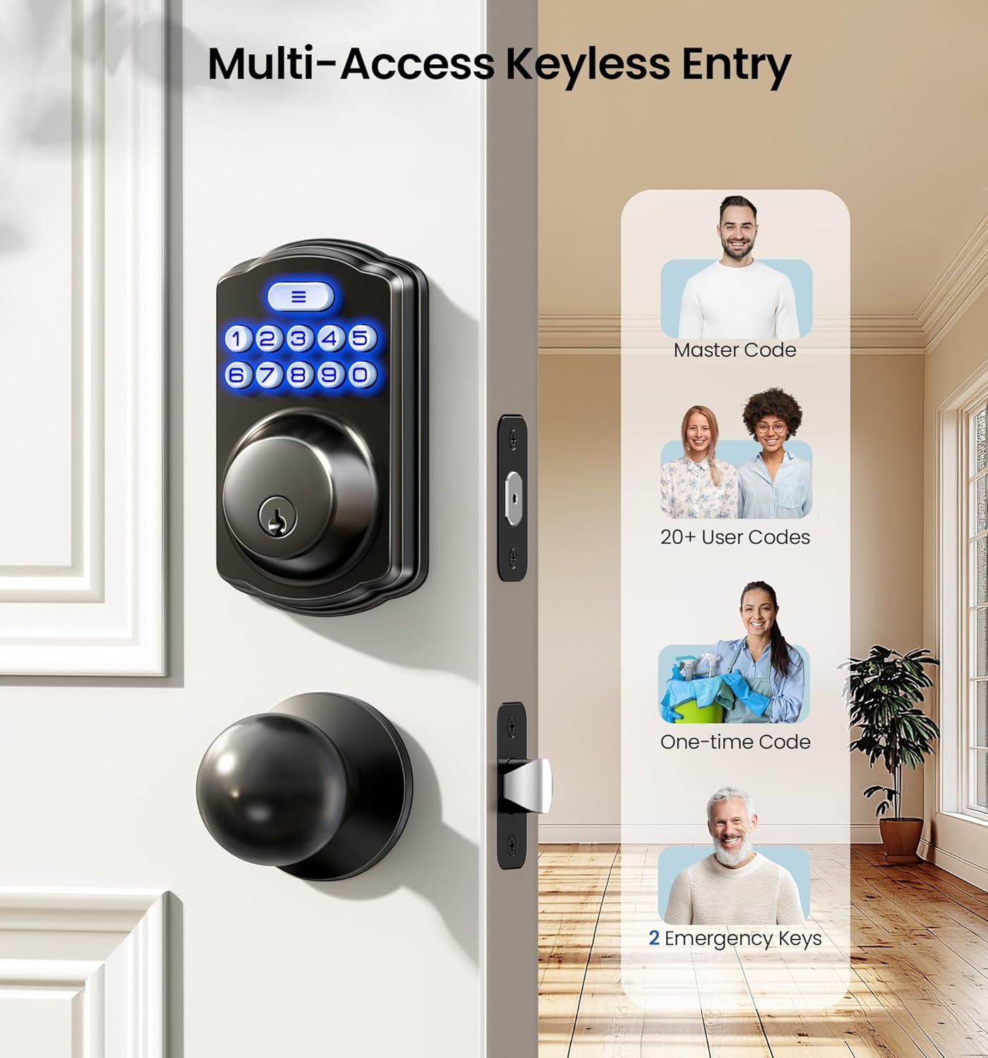 Smart Keyless Entry Door Lock with Built-in Keypad