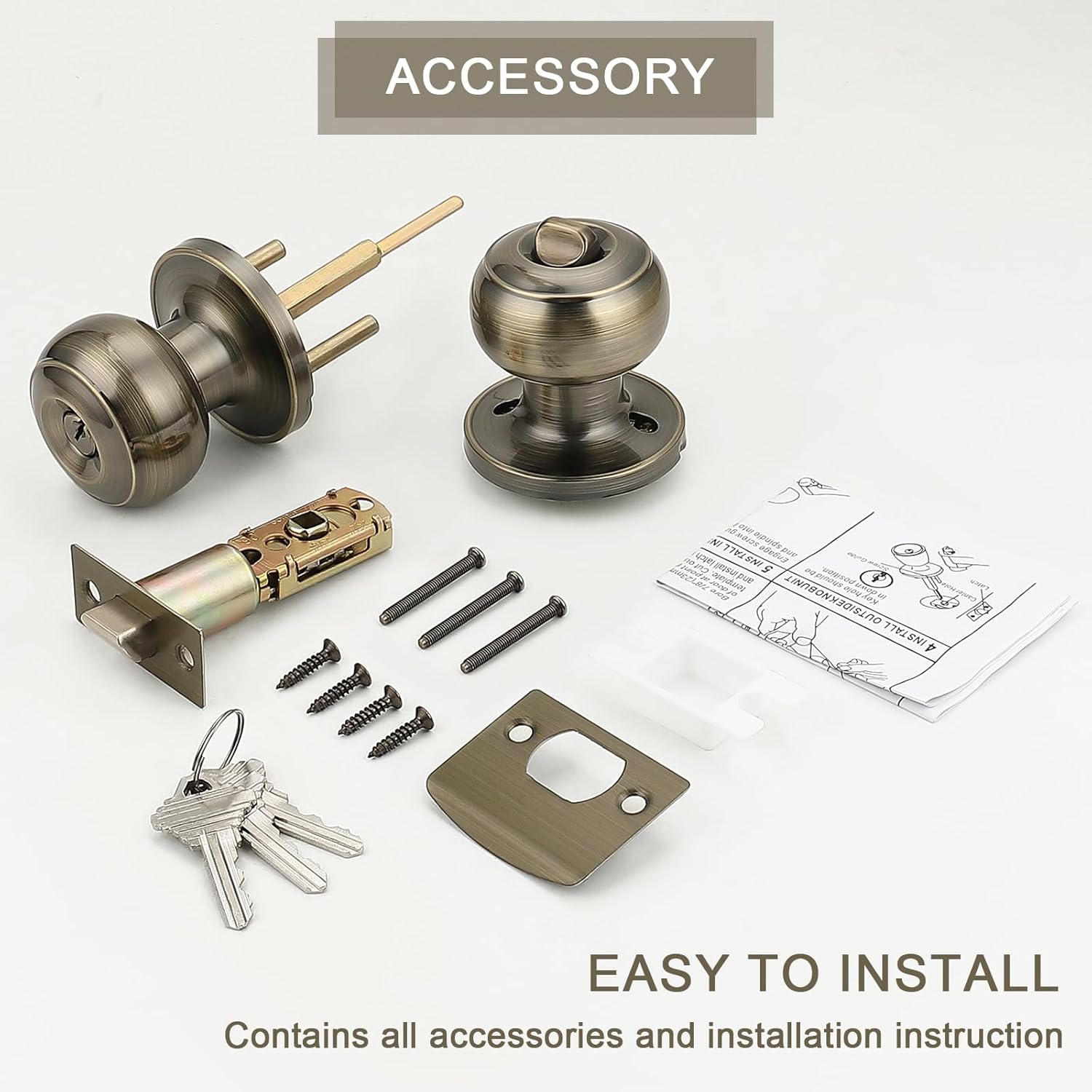 Probrico Stainless Steel Door Knobs Set