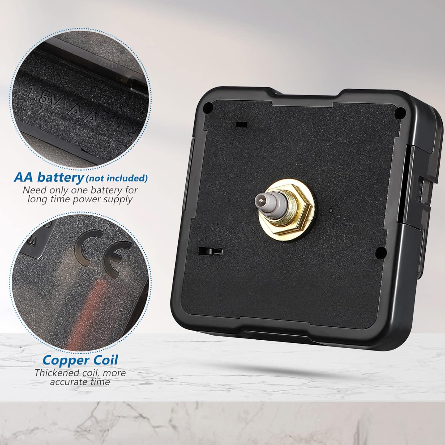 Precision quartz clock movement replacement parts