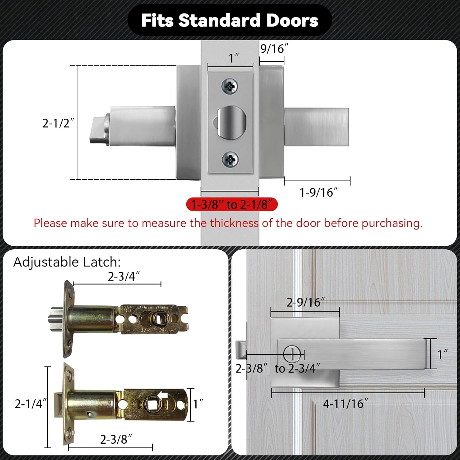 Exterior Interior Door Handle Lever Set
