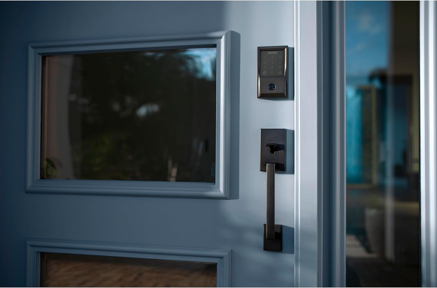 Schlag Smart Wi-Fi Deadbolt with Century Trim in Matte Black