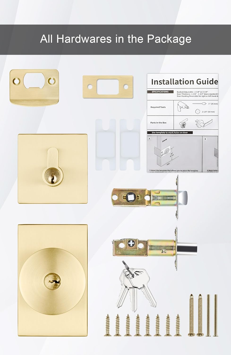 GoldenWarm Front Entry Door Lock Set