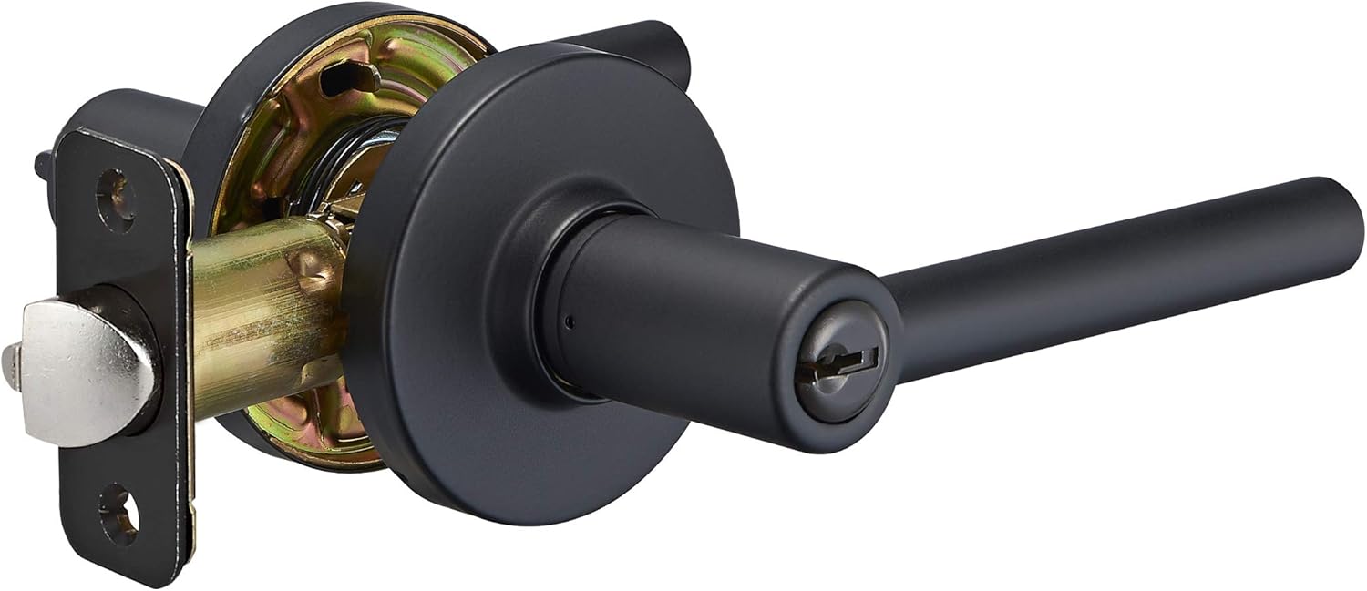 Amazon Basics Door Lever Entry Matte Black