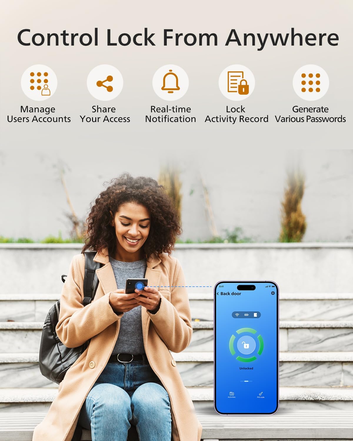 Philips Wi-Fi Smart Lock with Handle Keyless Entry Door Lock Set