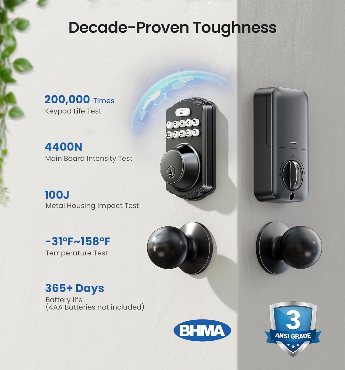 Smart Keyless Entry Door Lock with Built-in Keypad