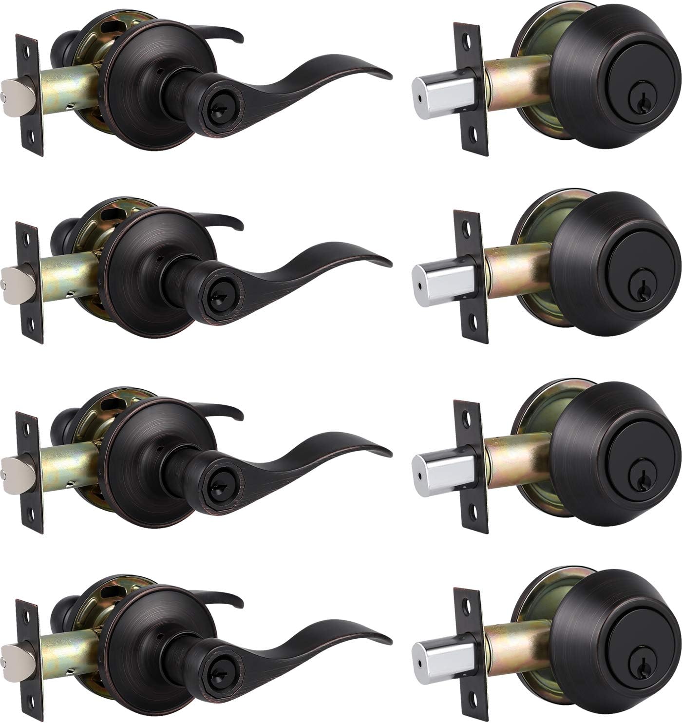 Home Improvement DirectOil Rubbed Bronze Door Handles Set 4-Piece