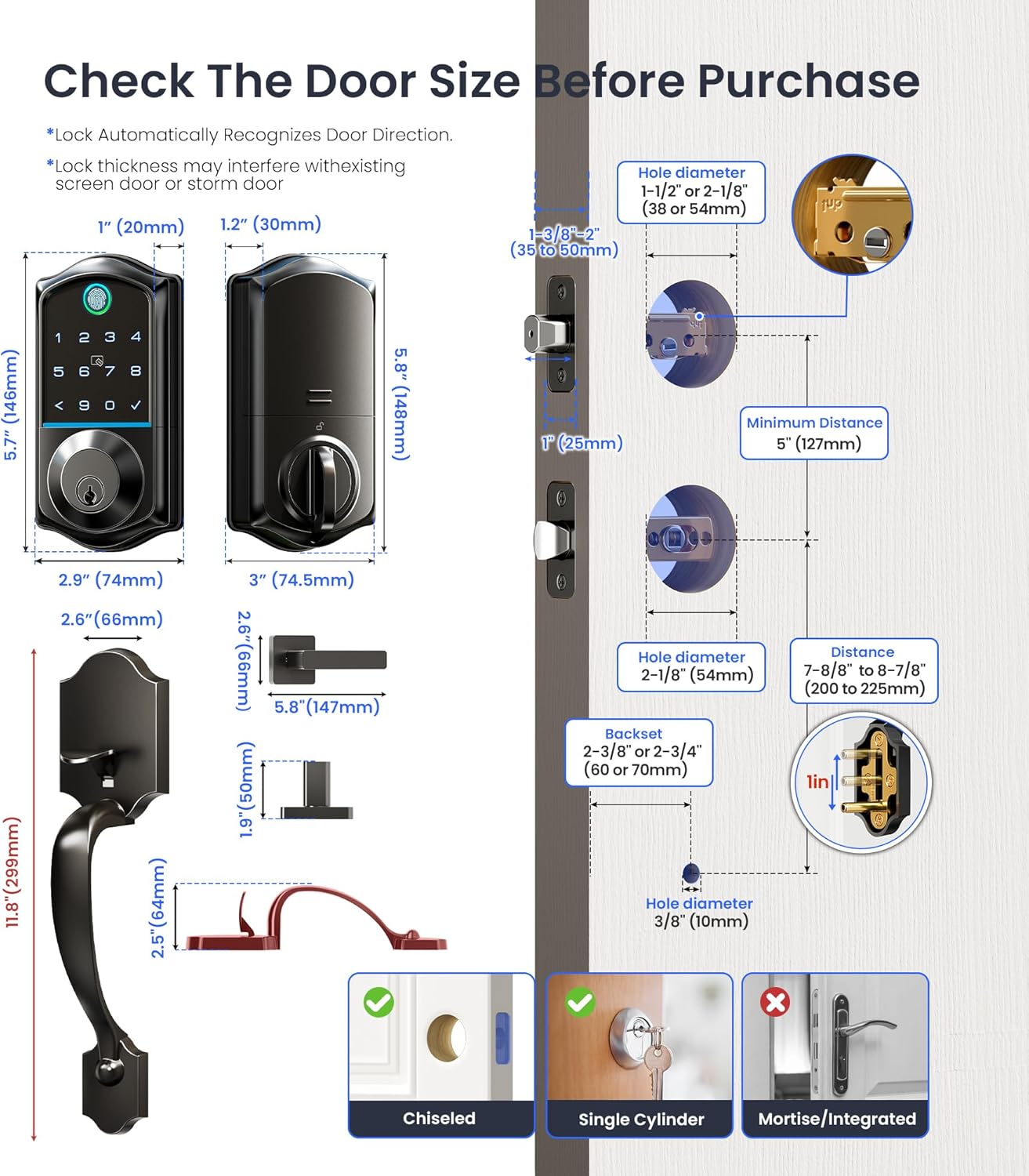 Fingerprint Smart Front Door Lock