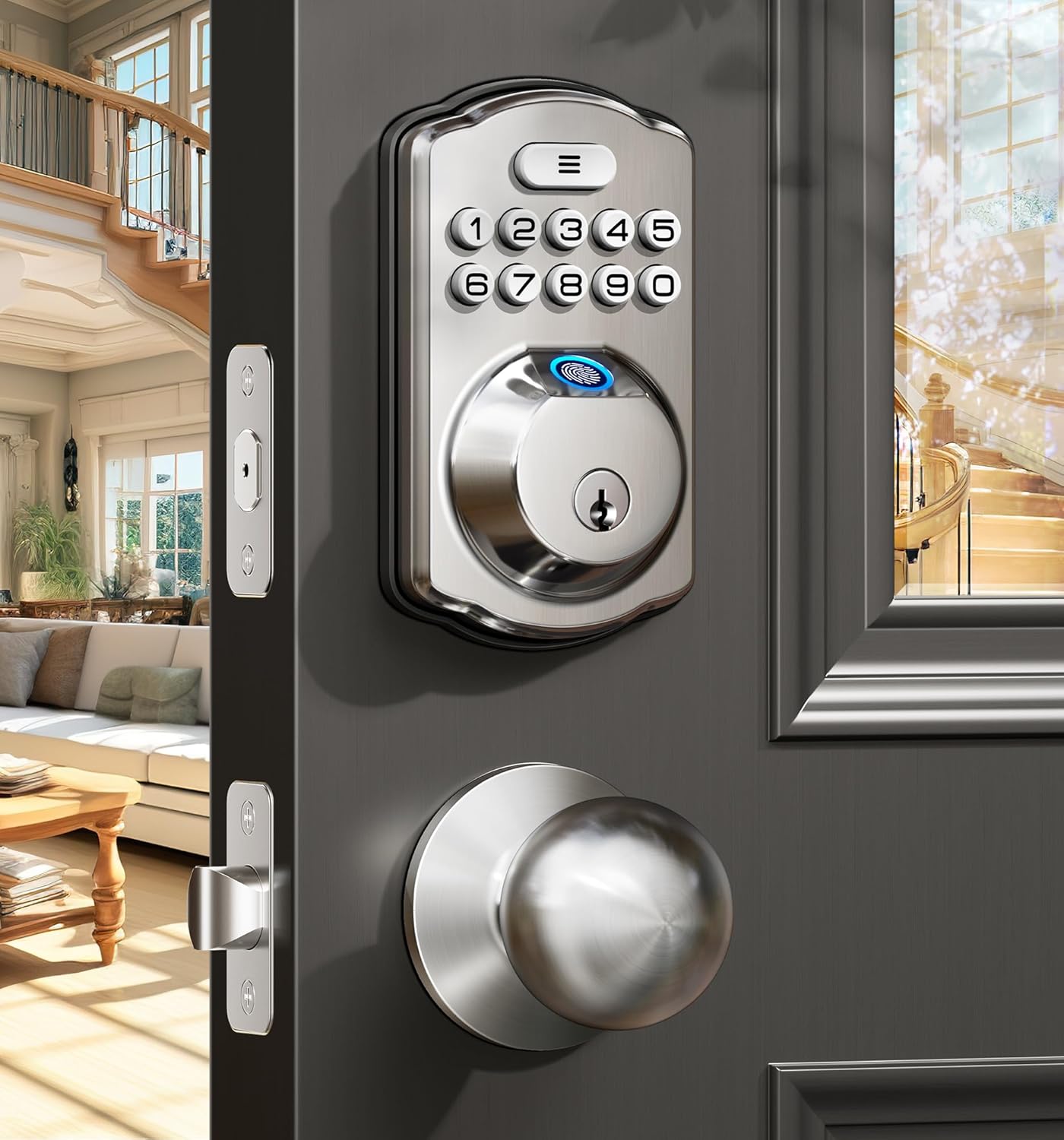 Fingerprint Door Lock with 2 Knobs