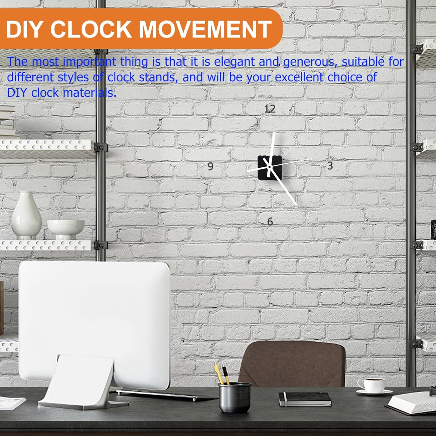 UOnlyTech White Plastic Clock Movement DIY Repair Kit for Wall Table Clocks
