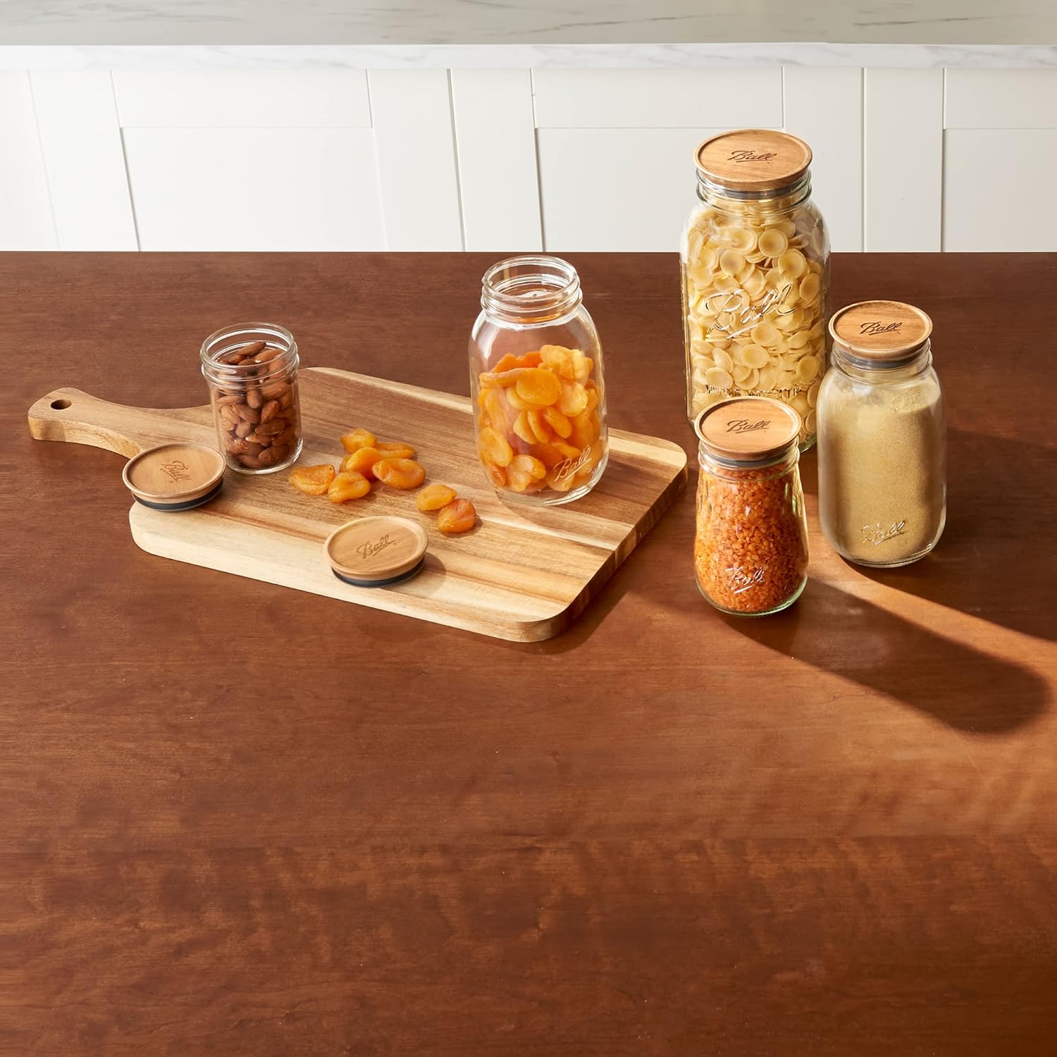BPA-Free Acacia Wood Jar Lids - 5 Pack