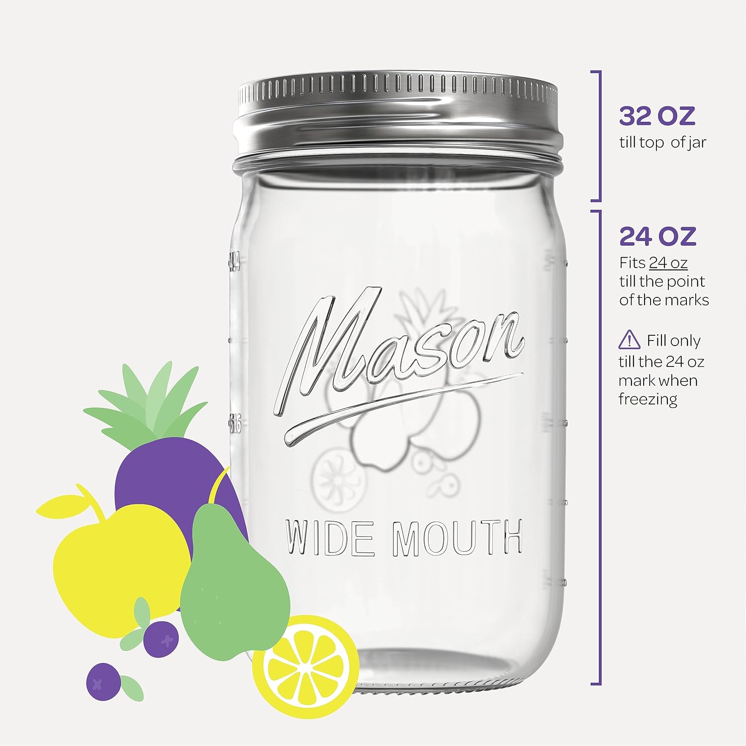 SEWANTA 4-Pack Mason Jars
