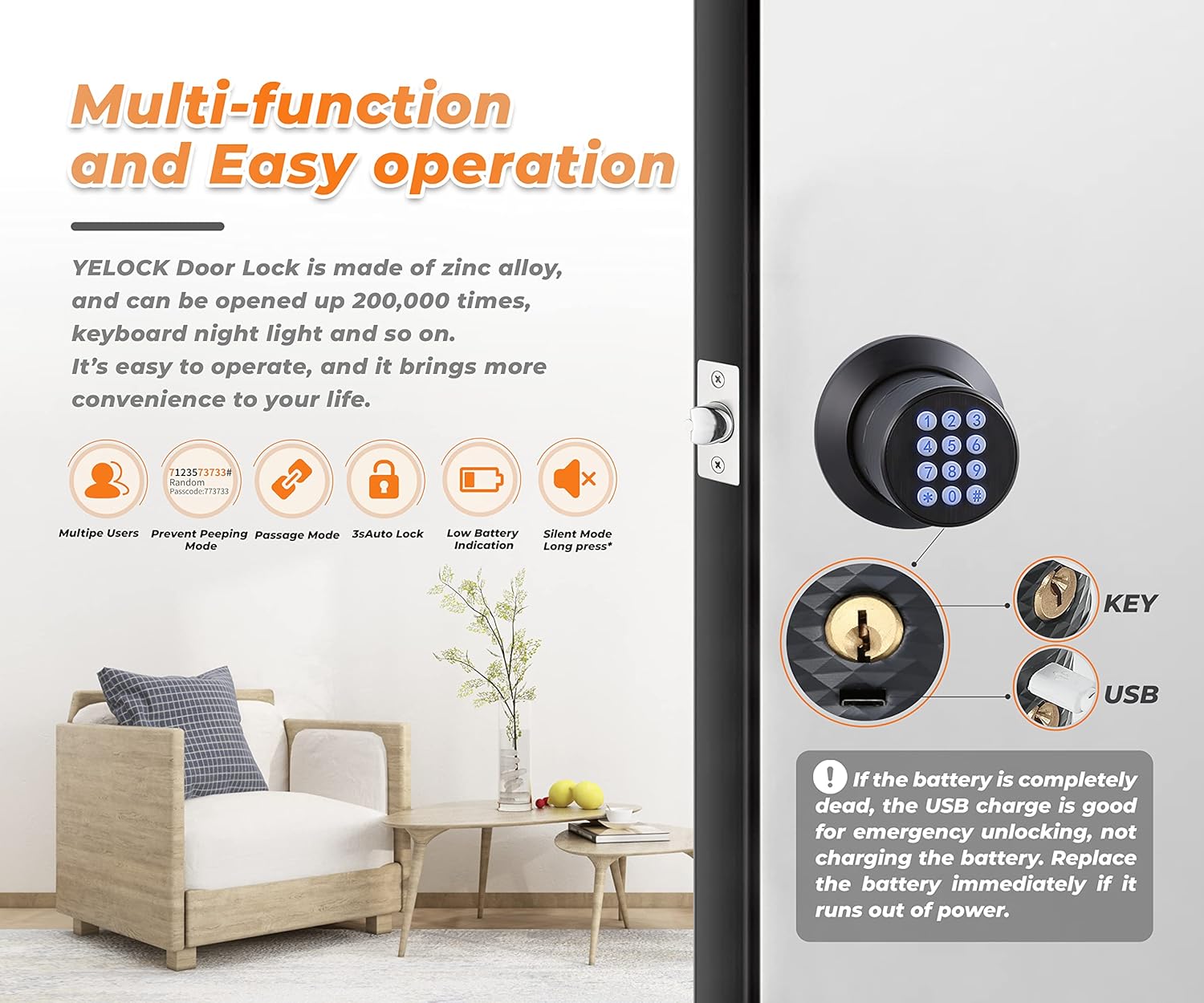 Digital Door knob Keypad Lock