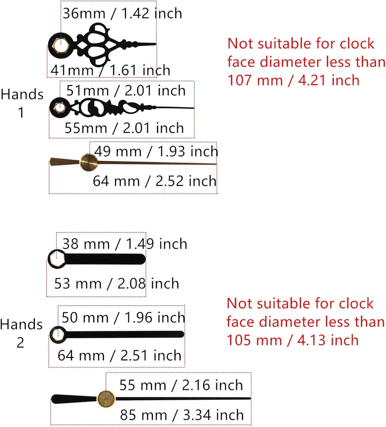 Sweep Silent Premium Replacement Clock Mechanism with 12888 for TIKROUND Clocks
