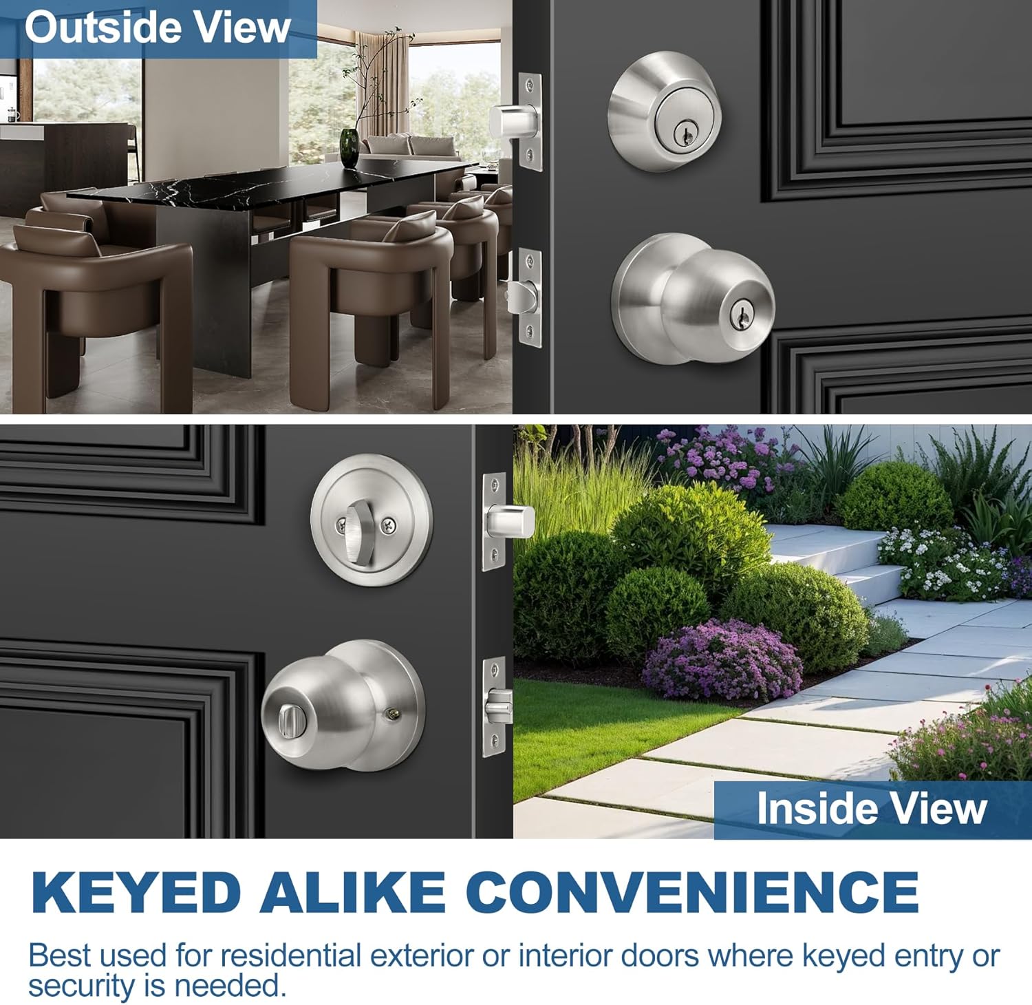 Easy-Installation Door Knob Deadbolt Set