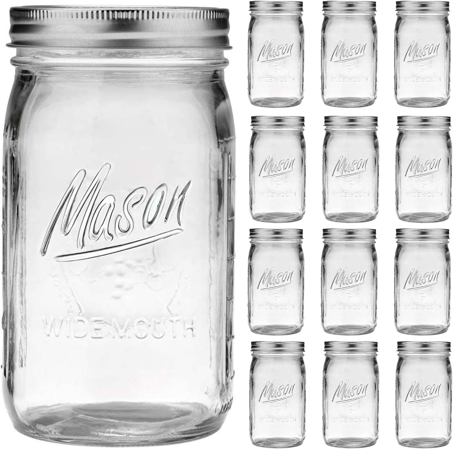High-Quality 32oz Mason Jars with Airtight lids for Canning Preservation