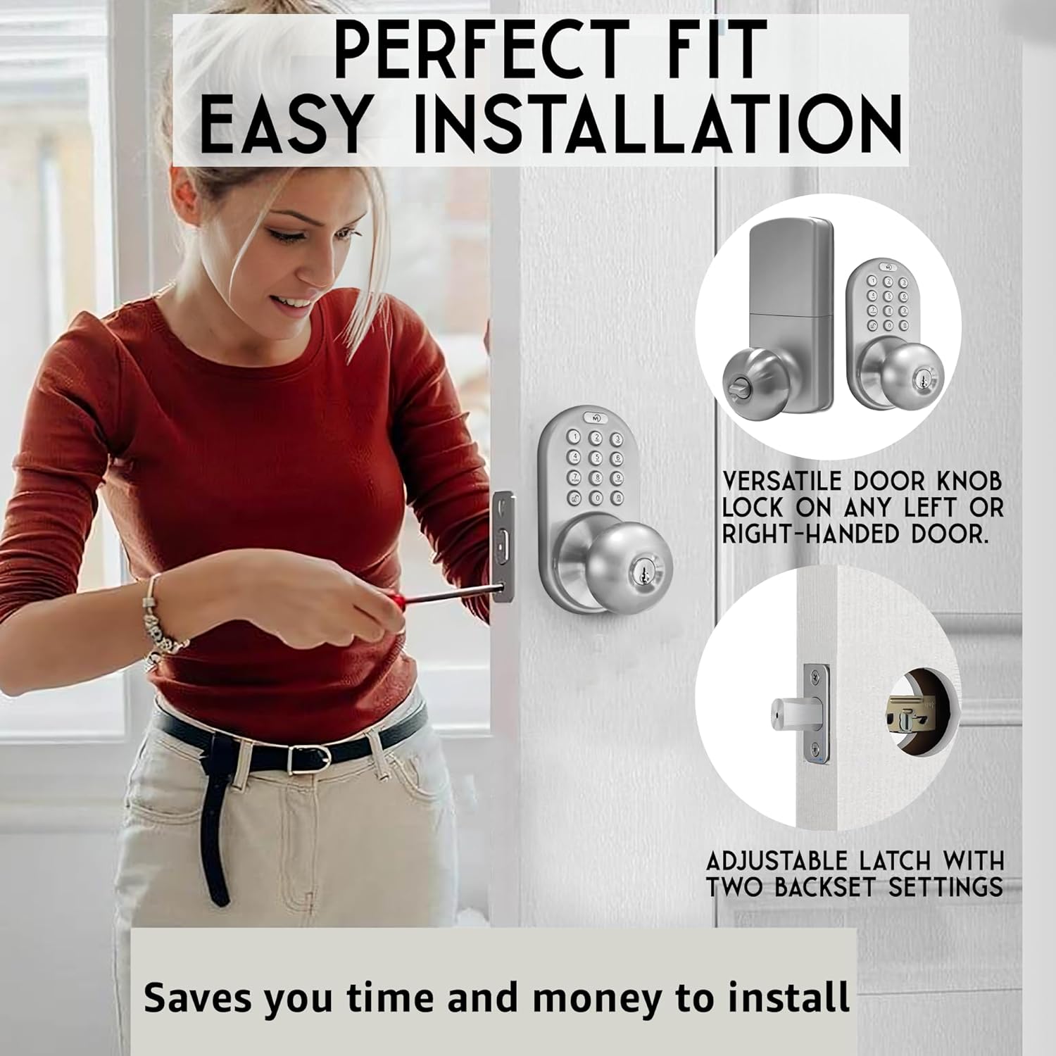 Premium Door Knob Lock with Keyless Entry