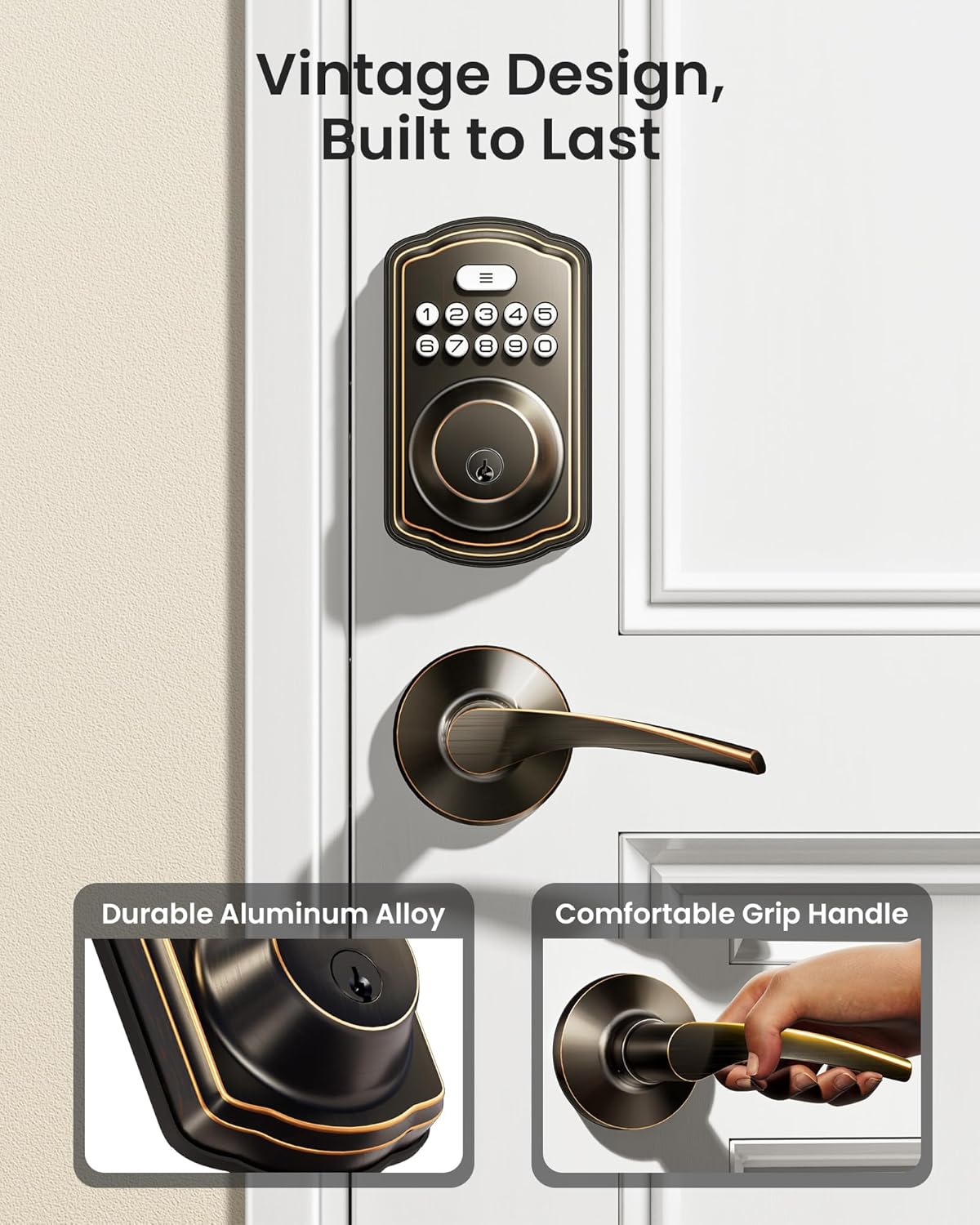 Veise Keyless Entry Door Lock with Oil Rubbed Bronze