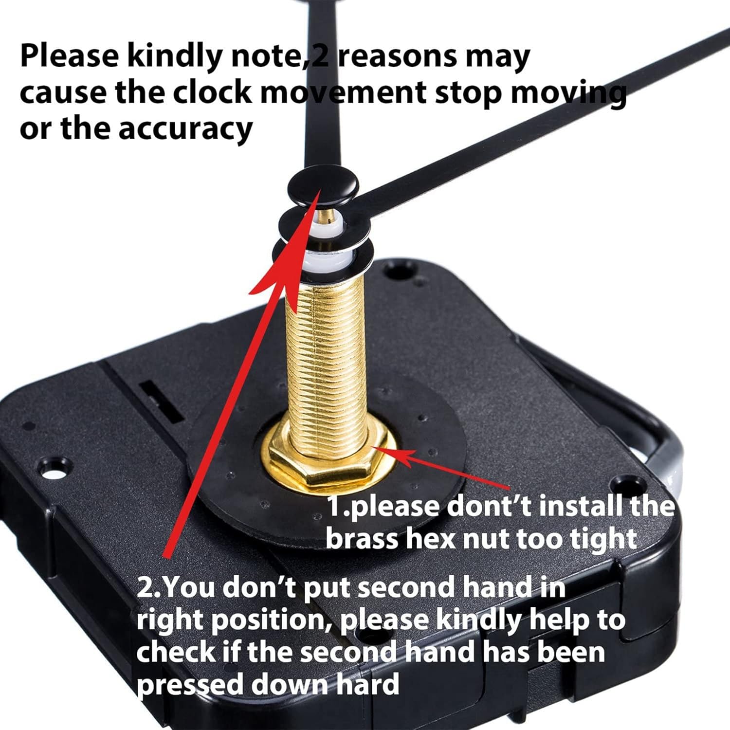 Muddled Long Shaft Clock Movement Premium Quality Easy to Replace