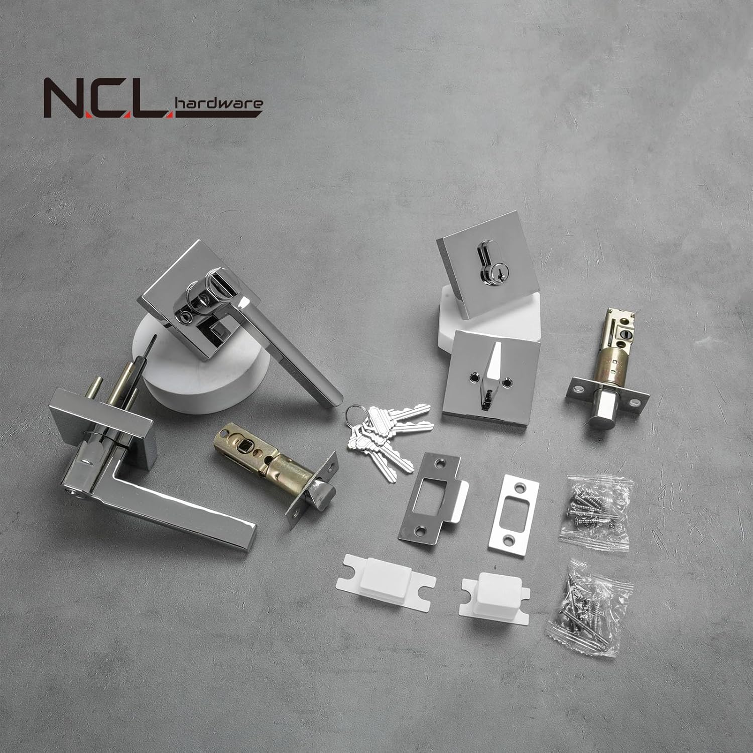 NCL Elegant Entry Door Lever with Single Cylinder Deadbolt