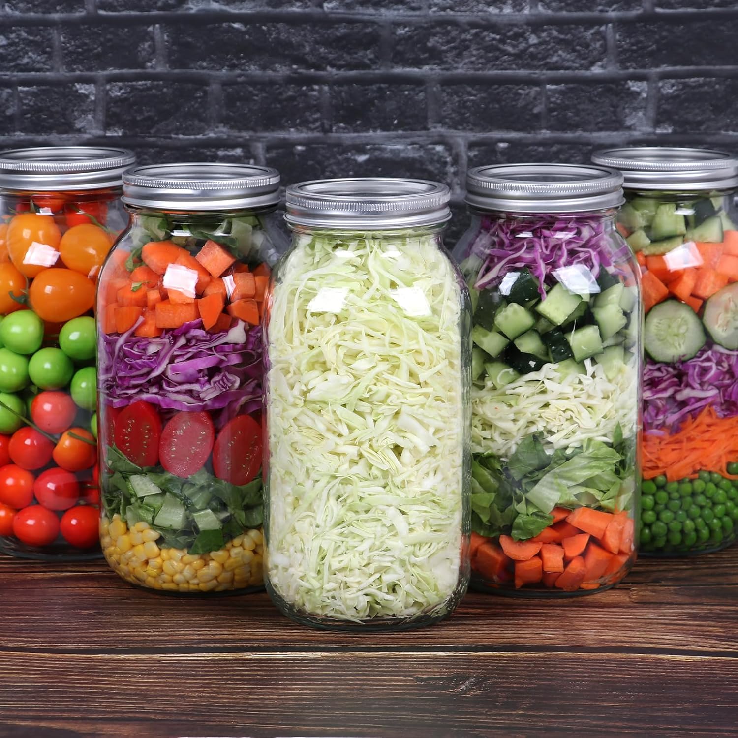 3-Pack wide mouth mason jars for canning storing 64 oz with lids bands Durable leakproof