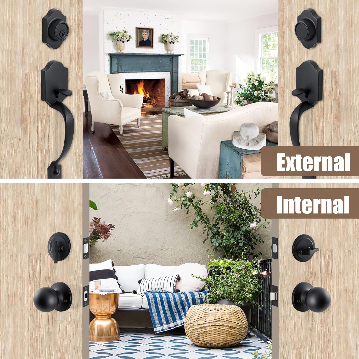 Upgraded Entry Door Lock Set with Matte Black Finishes