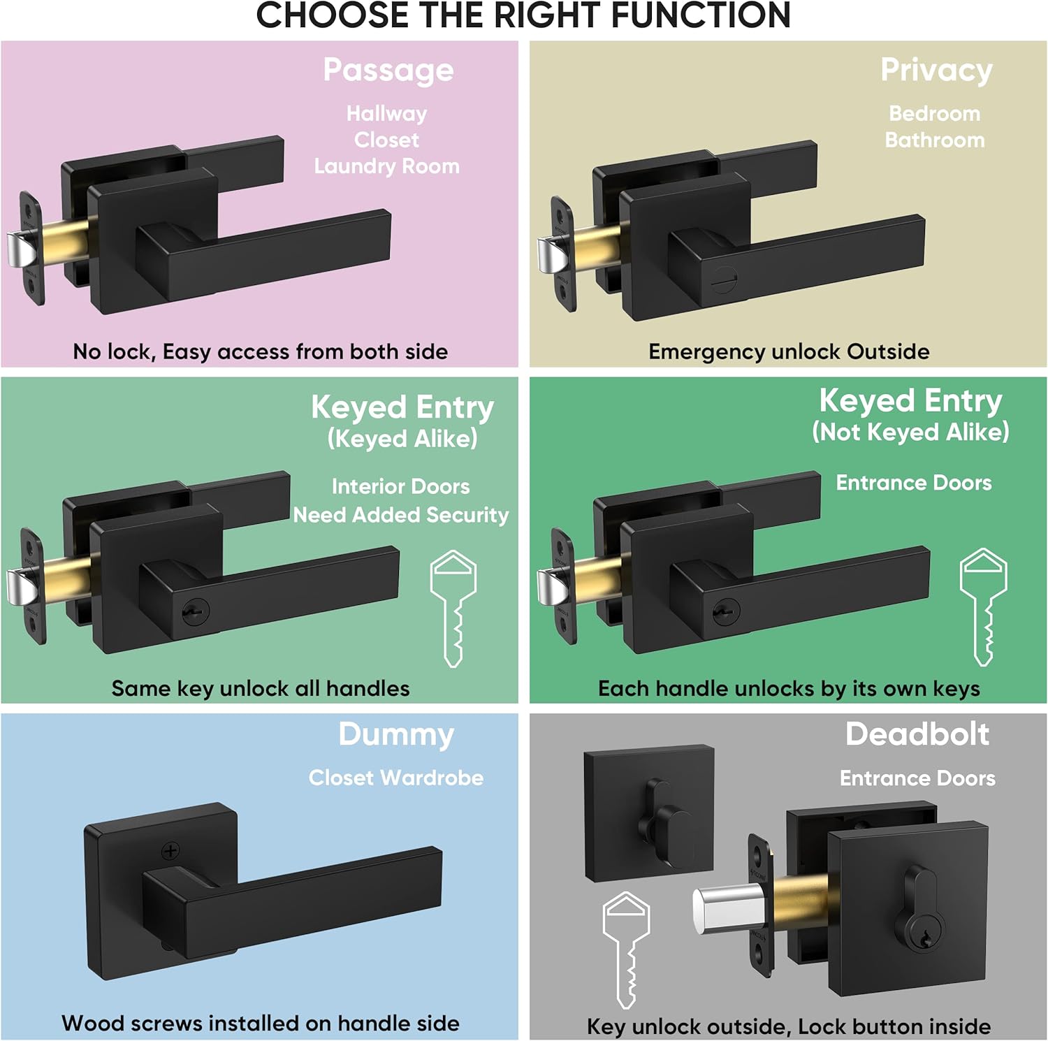 Superior Quality Black Door Handle