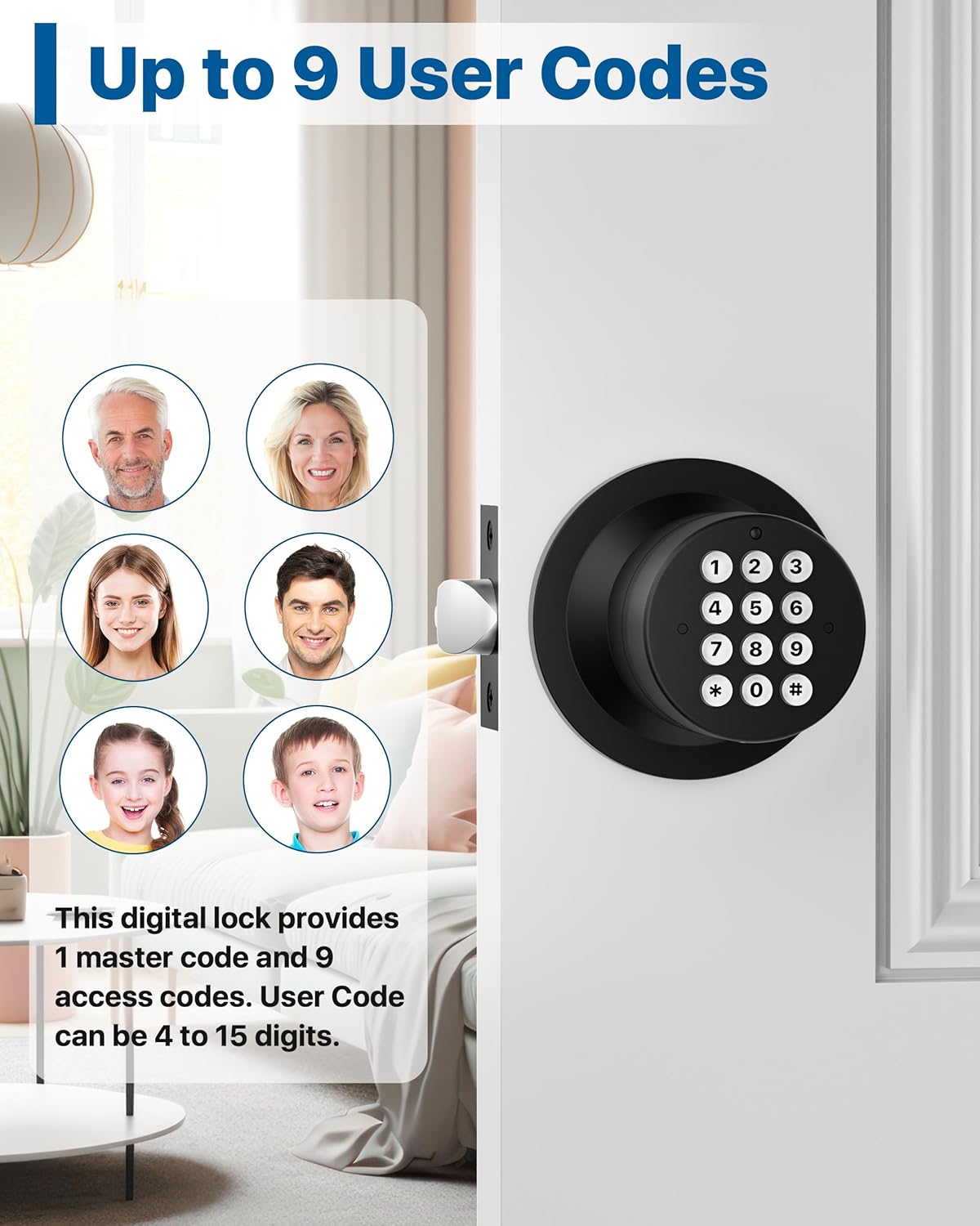 HIDALIFE Door Knob with Keypad Smart Secure and Easy to Use